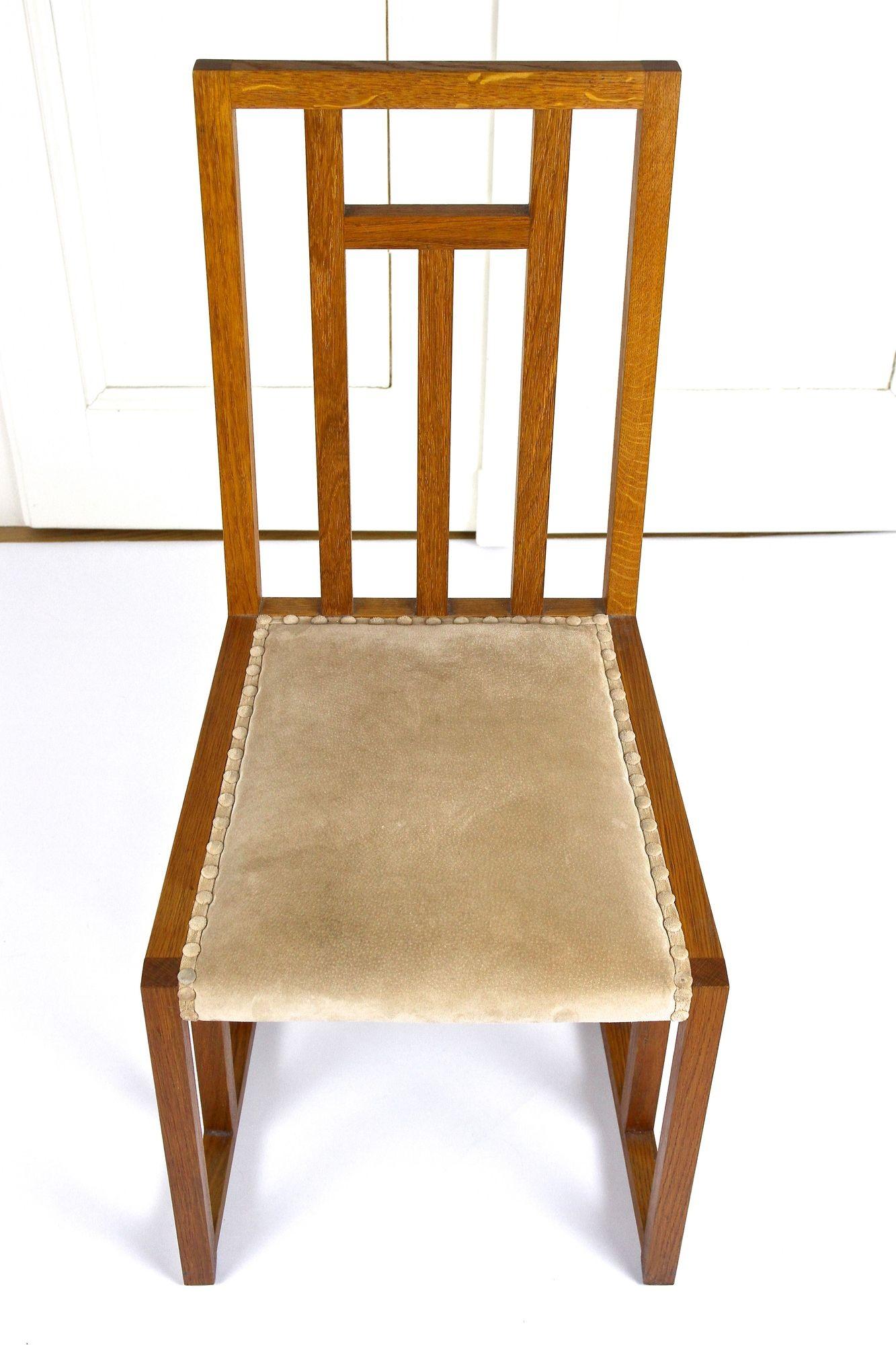 Oiled Set Of 6 Art Nouveau Dining Chairs by Josef Hoffmann, 20th Century, AT ca. 1901 For Sale