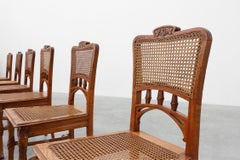 Set of 6 art nouveau dinner chairs in the manner of Victor Horta, Belgium