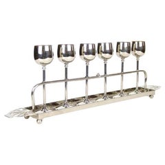 Set of 6 Art Nouveau Goblets by WMF, Gilt Liquor Set, Germany circa 1910