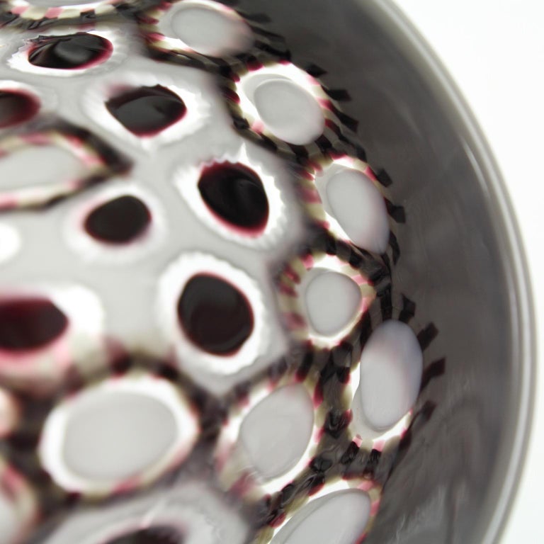 MURANO GLASS / grey & white