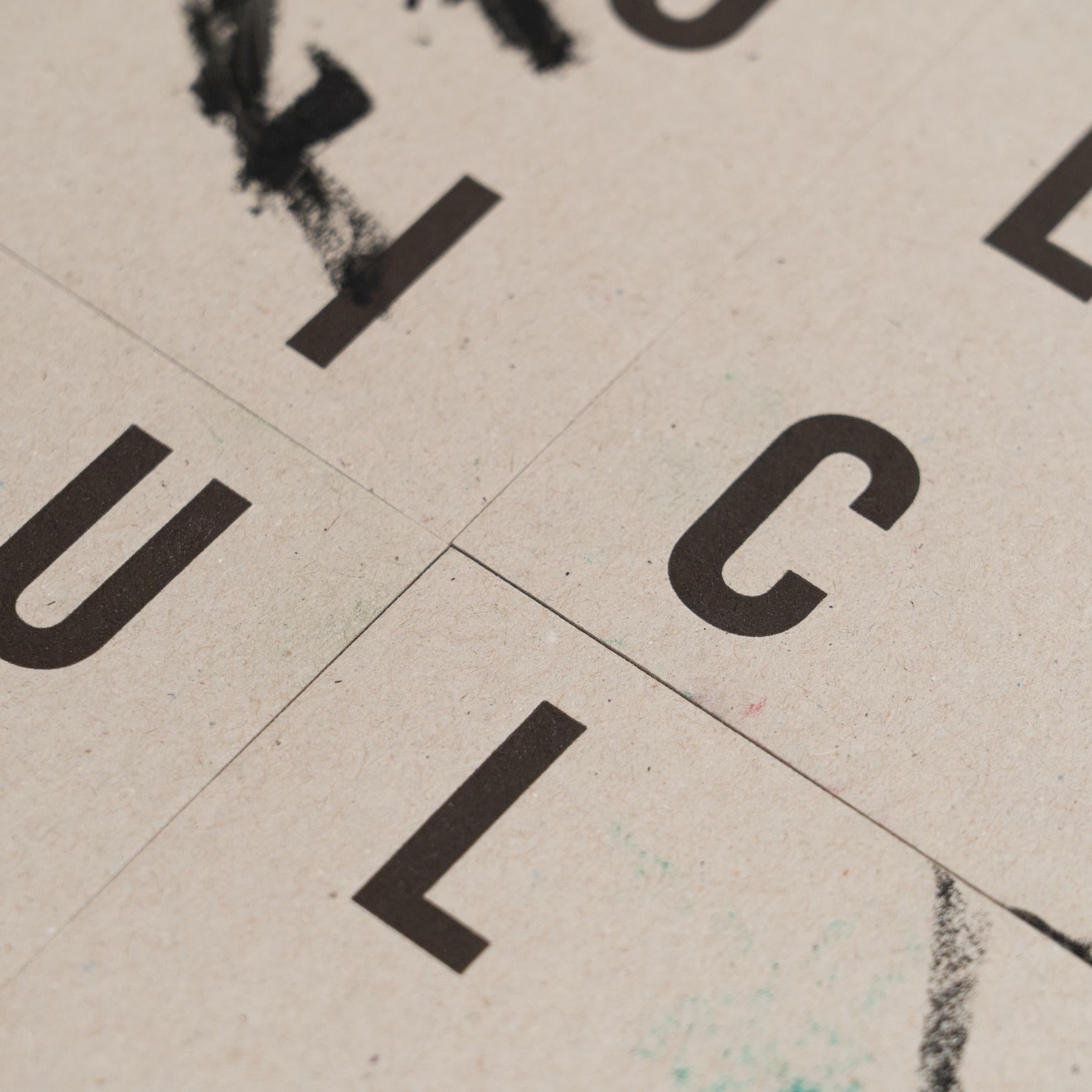 Satz von 6 künstlerisch intervenierten Einladungskarten von Luci - 2017 DADA Gallery im Angebot 3