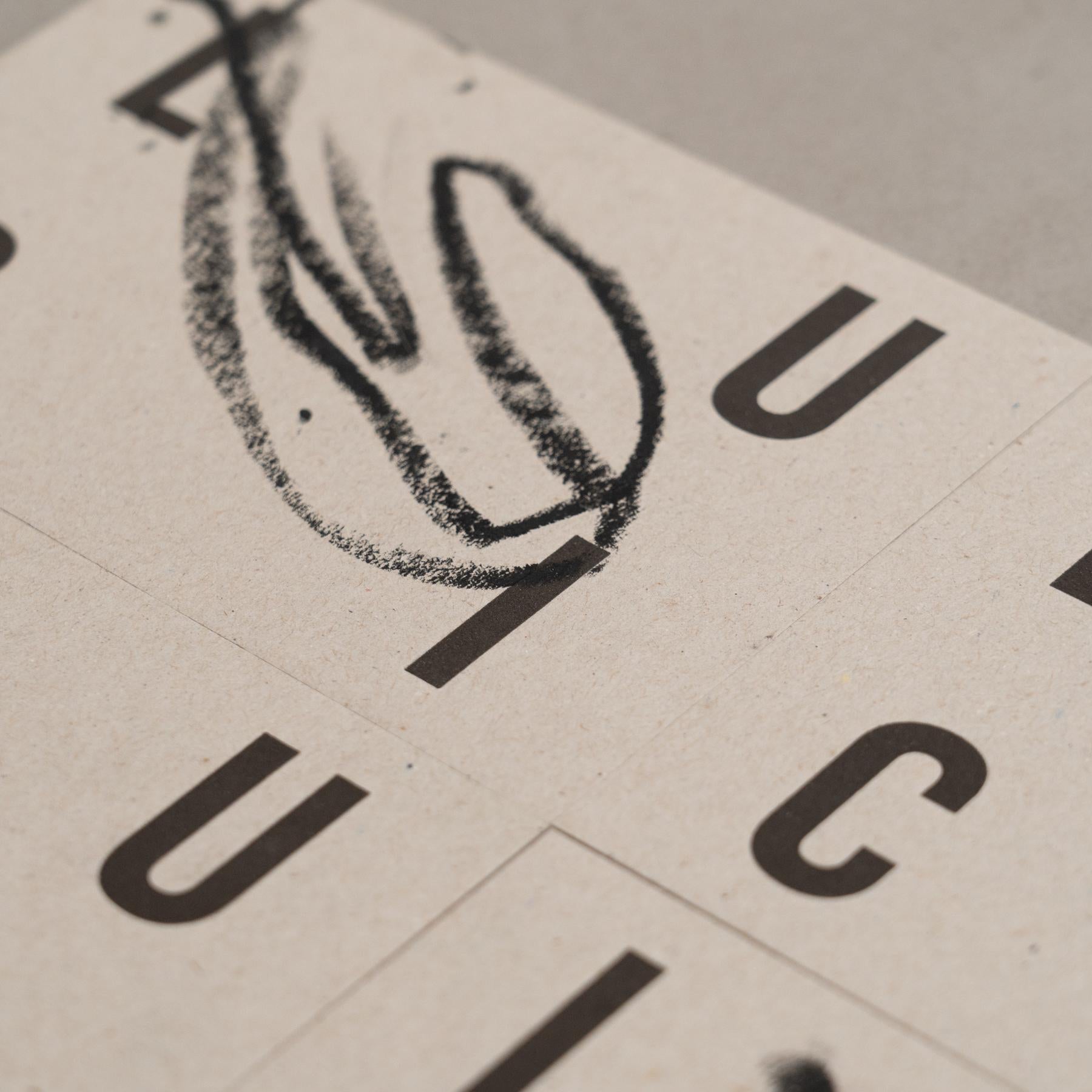 Satz von 6 künstlerisch intervenierten Einladungskarten von Luci - 2017 DADA Gallery im Angebot 2