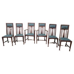 Set of 6 Arts and Crafts Dining Chairs   This is a very handsome set