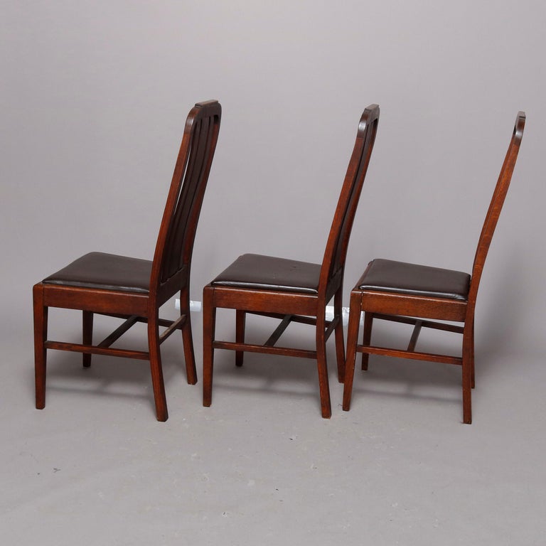 Set Of 6 Arts And Crafts Mission Oak Splat Back Tall Dining Room Chairs Ny At 1stdibs