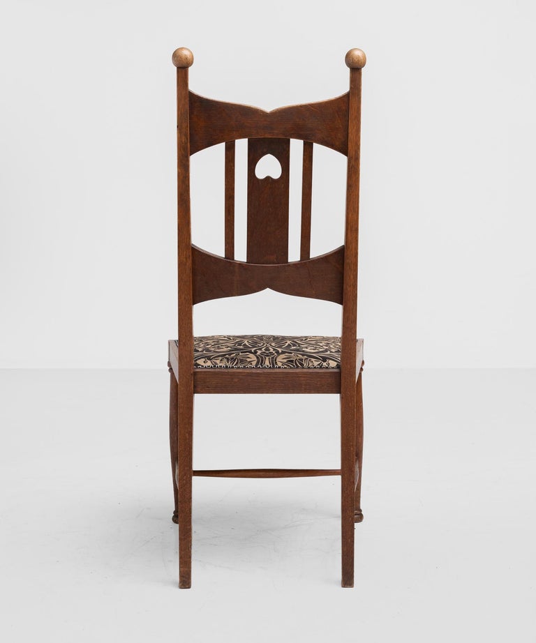 Set of (6) Arts and Crafts Oak Dining Chairs, England, circa 1900 For