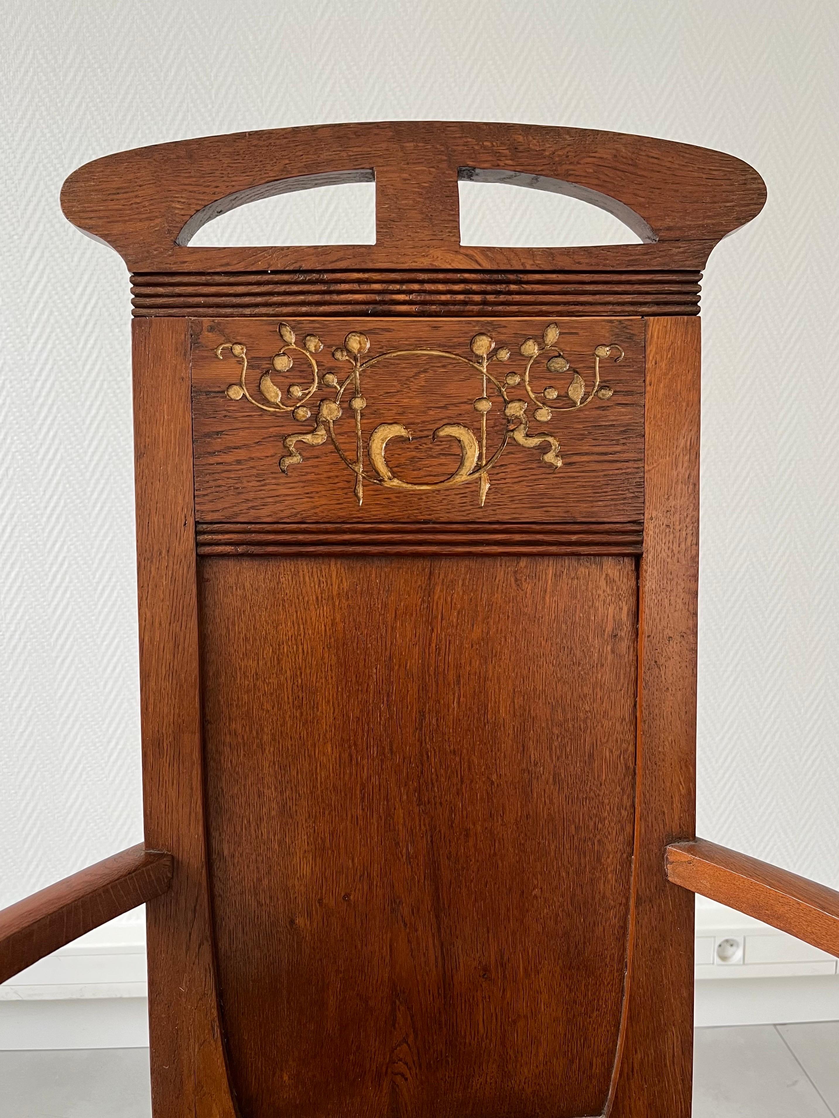 Arts and Crafts Ensemble de 4 fauteuils Arts&Crafts en vente