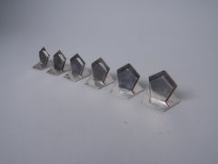 Set of 6 Asprey English Between-the-Wars Art Deco Place Card Holders