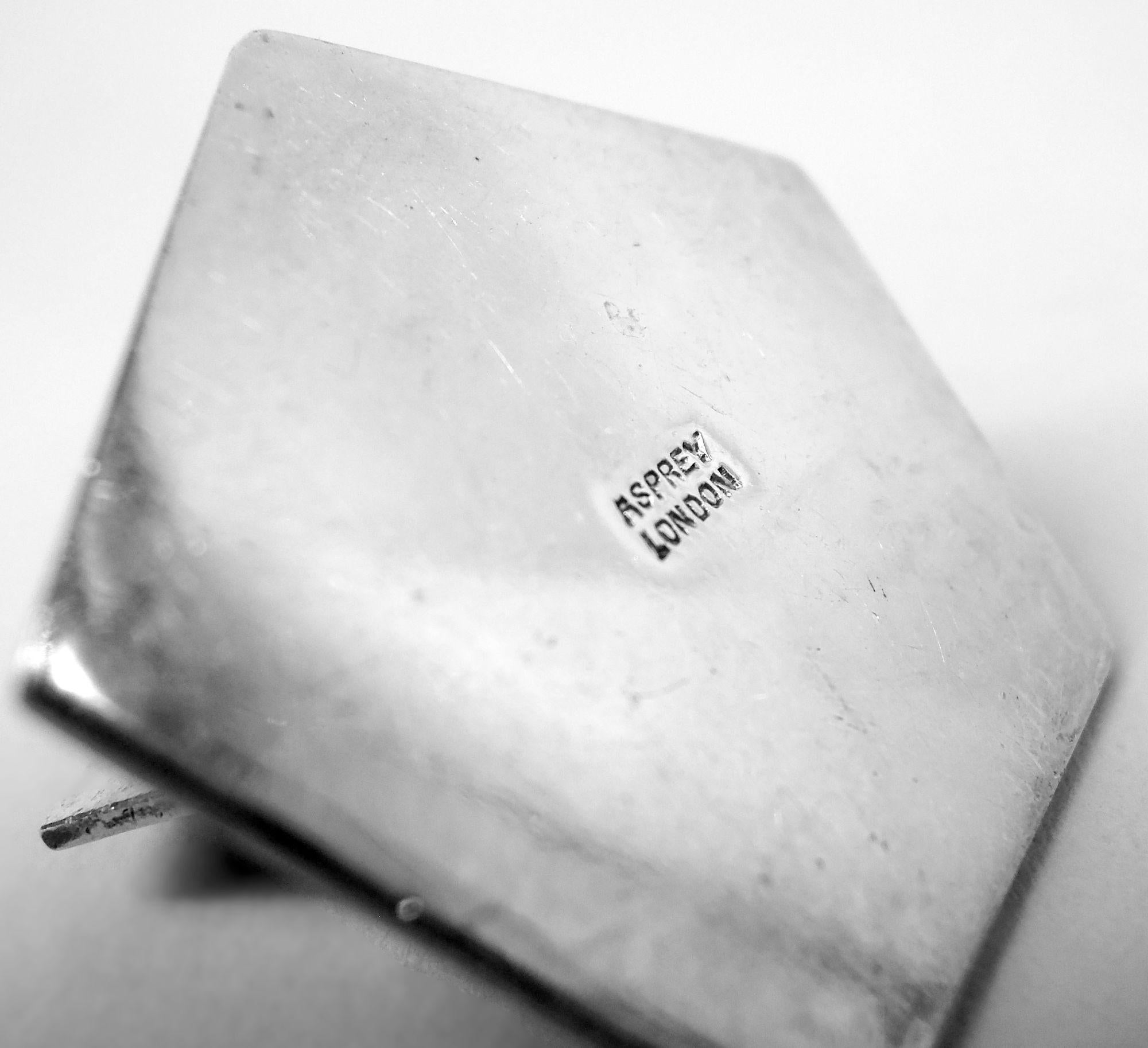 Set of 6 Asprey English Between-the-Wars Art Deco Place Card Holders For Sale 2