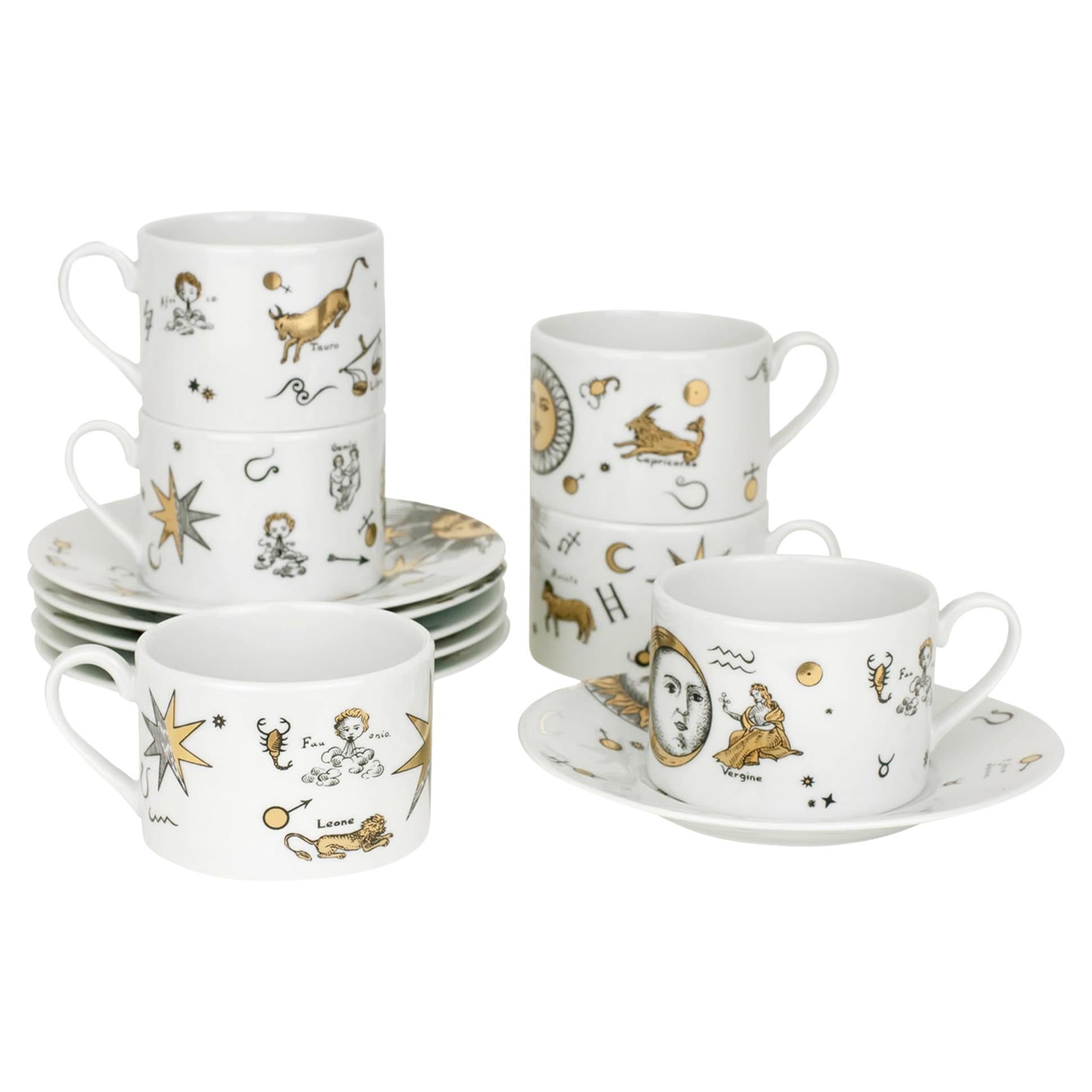 Set of 6 Astronomici Tea Cups