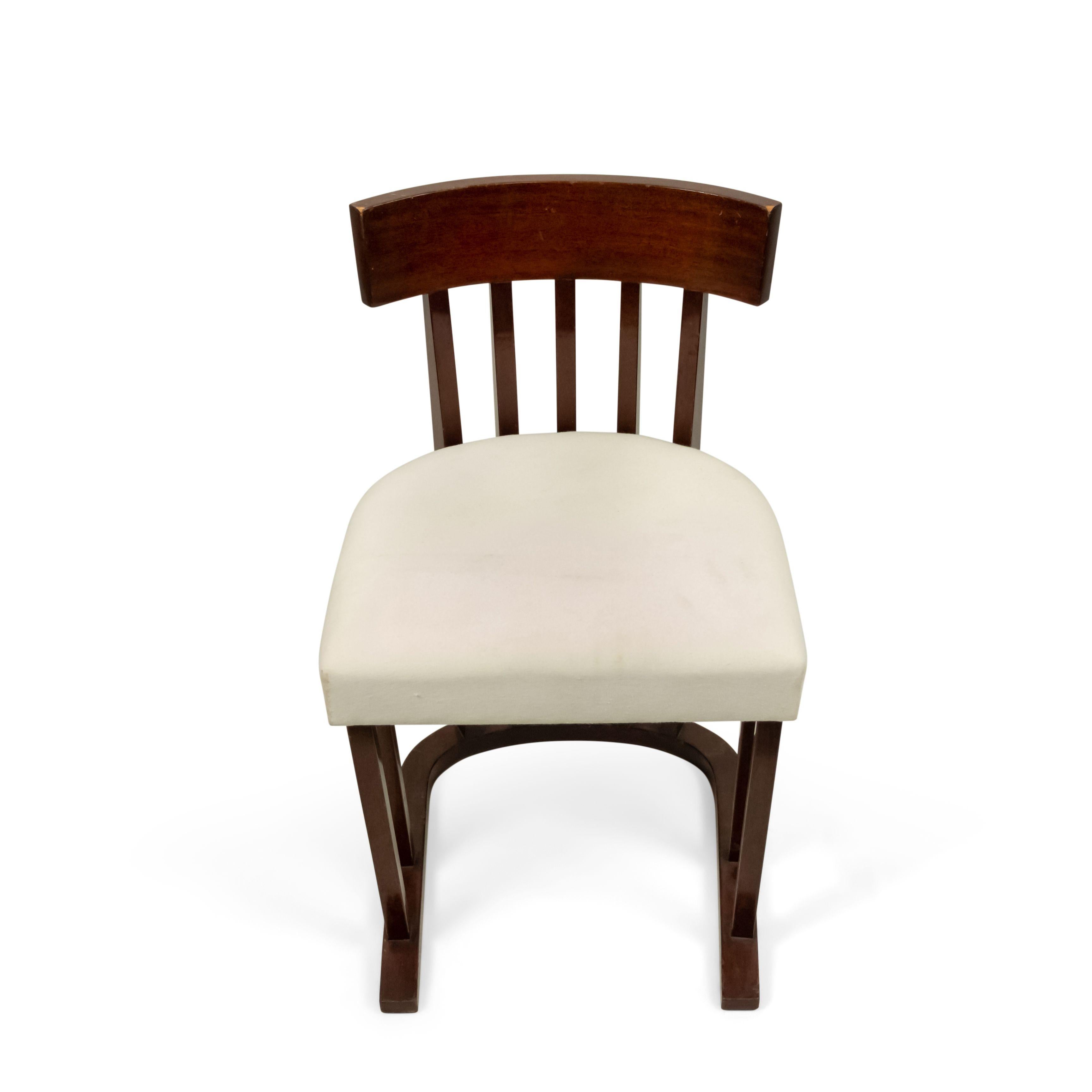 Set of 6 Austrian Secessionist Mahogany Side Chairs For Sale 6