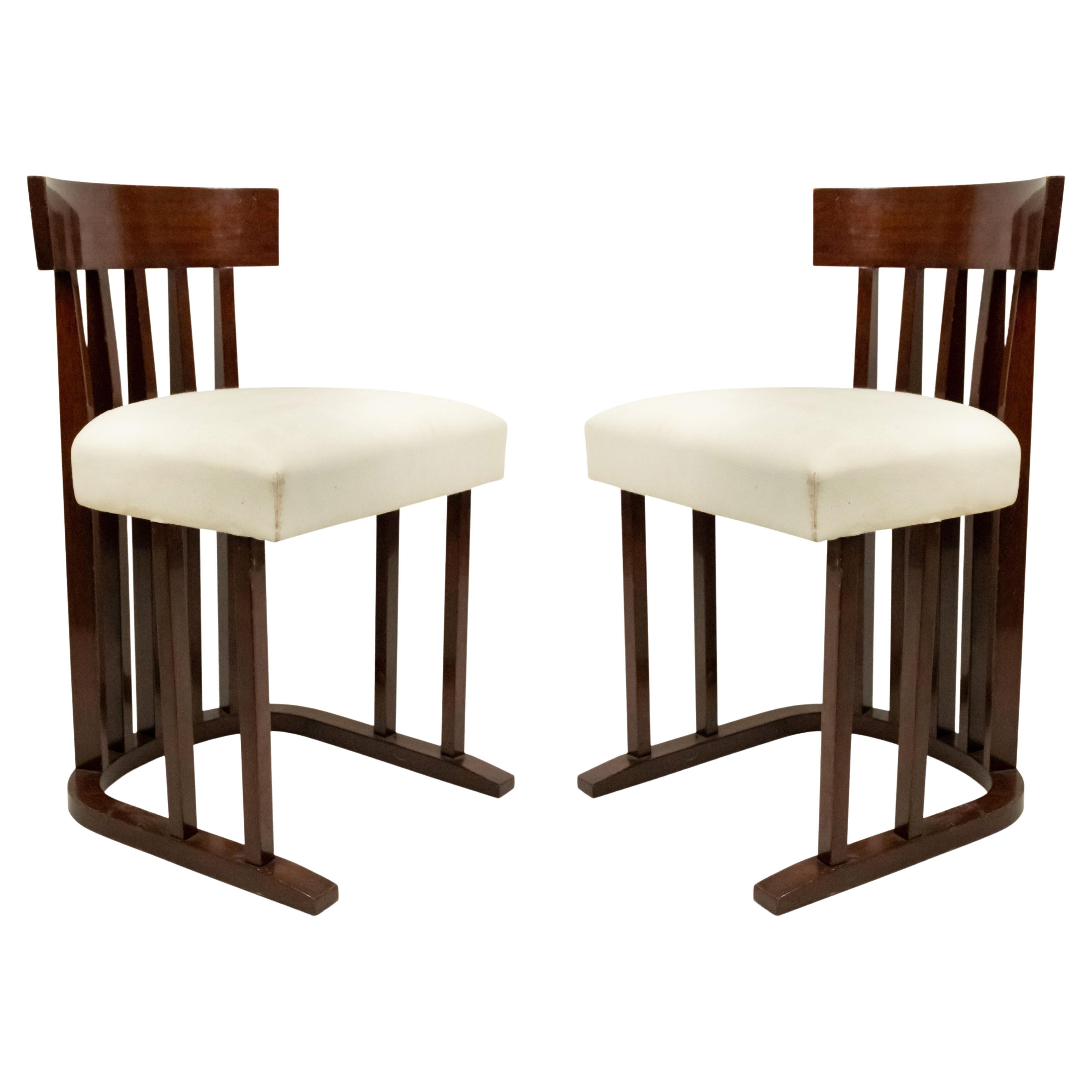 Set of 6 Austrian Secessionist Mahogany Side Chairs
