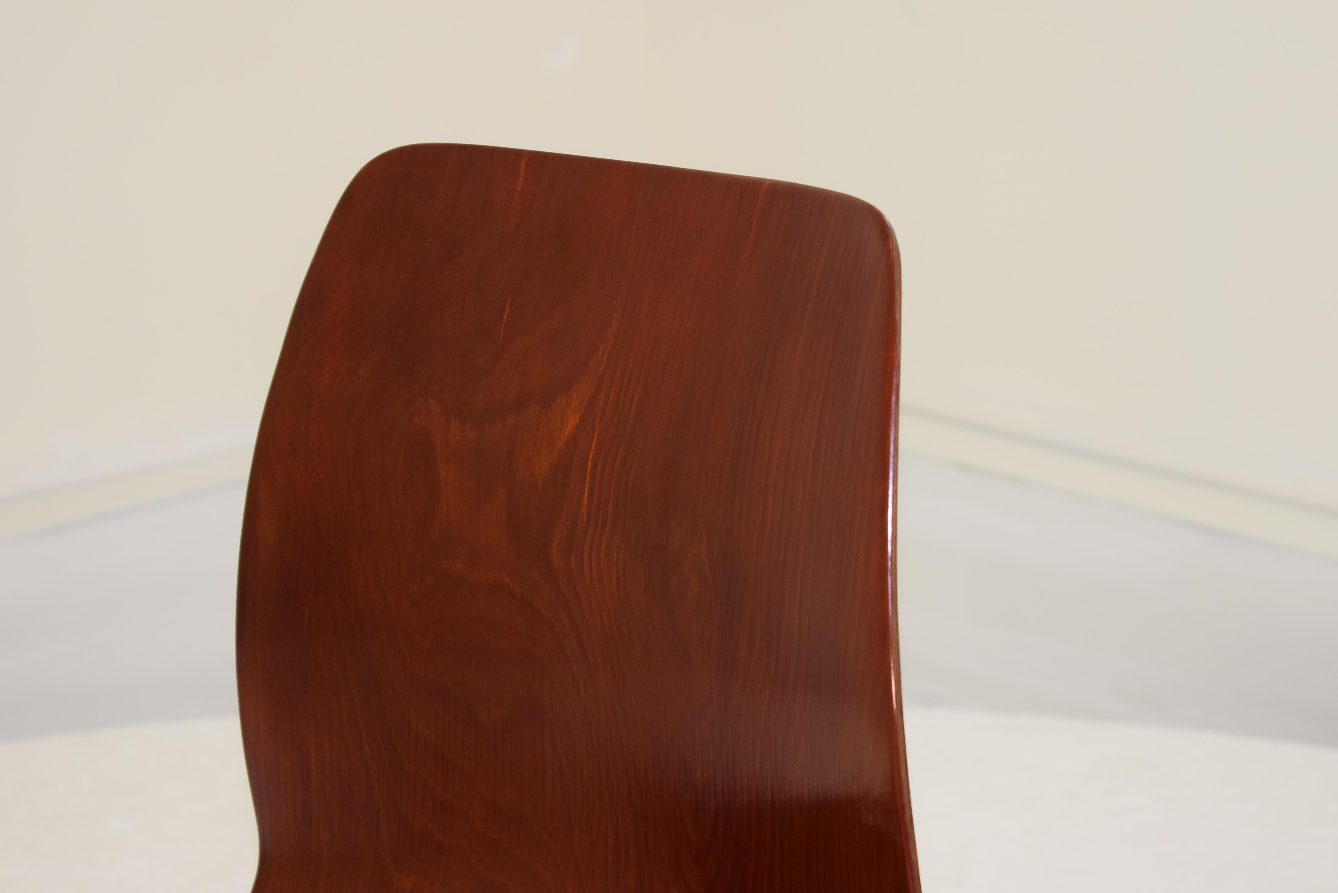 20th Century Set of 6 Available Pagholz Rosewood Tandem Stacking Chairs