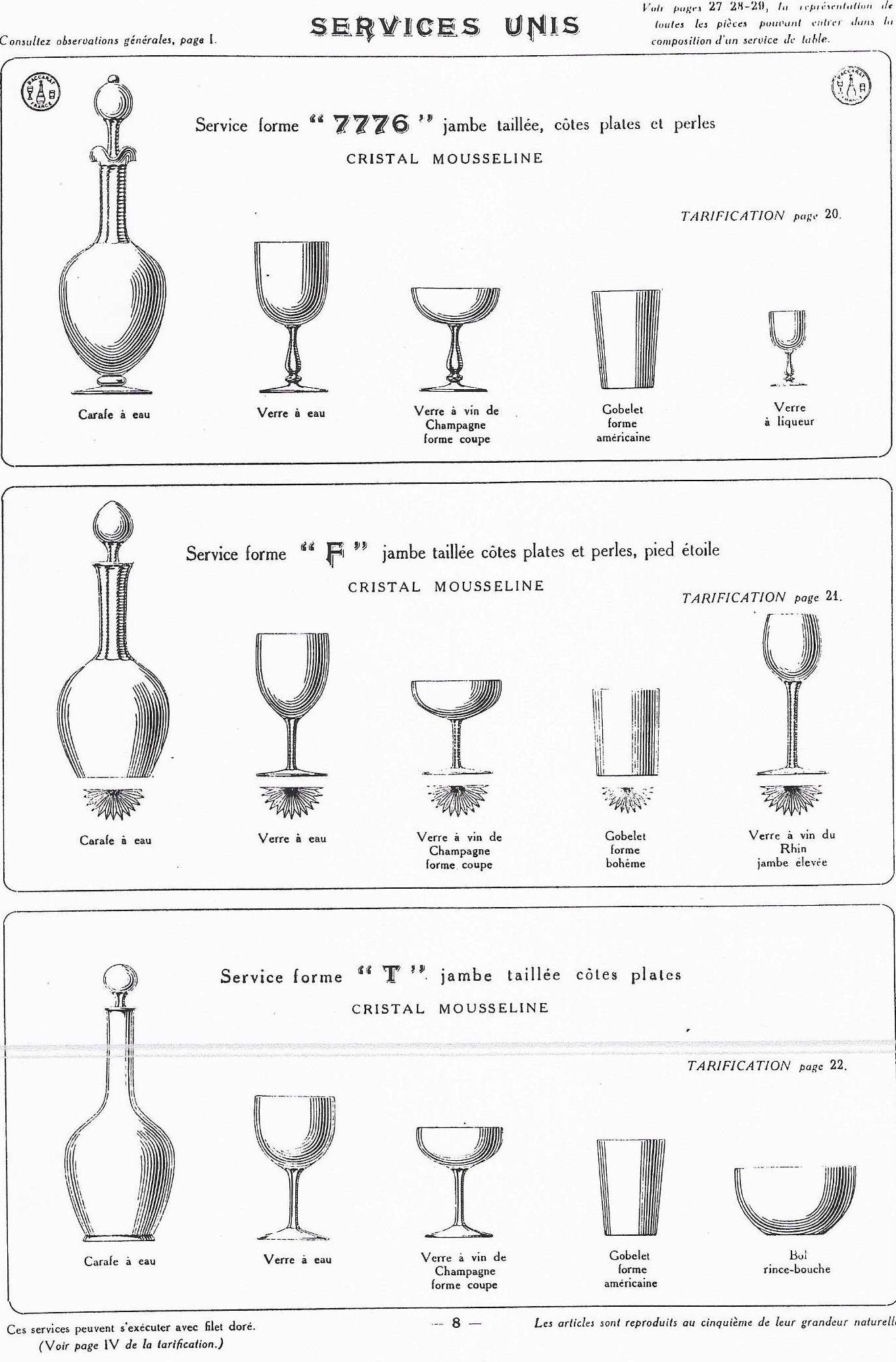 Set of 6 Baccarat crystal liquor glasses enhanced with fine gold forme / shape F 4