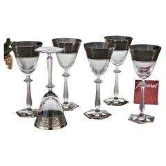 Set of 6 Baccarat crystal wine glasses, Vendôme platinum model