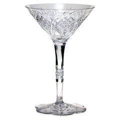 Ensemble de 6 verres à Martini Baccarat soufflés à la main en cristal Elbeuf taillé