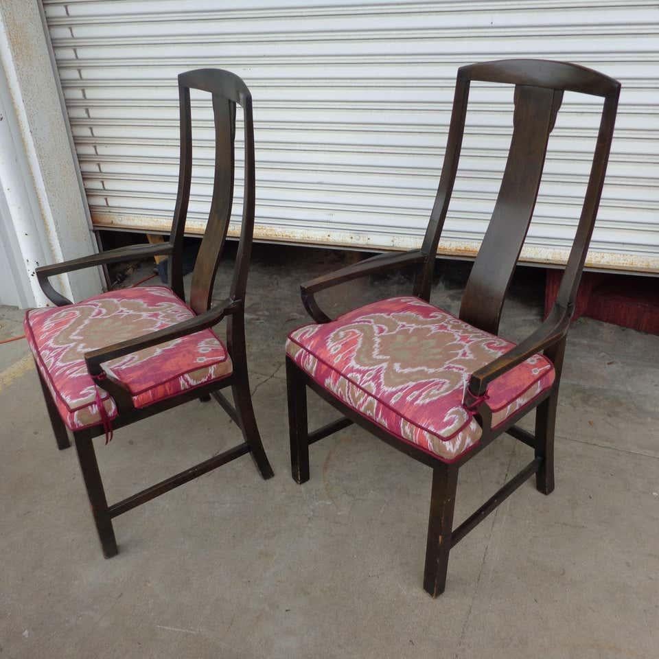 Chippendale chinois Lot de 6 chaises à manger Baker en vente
