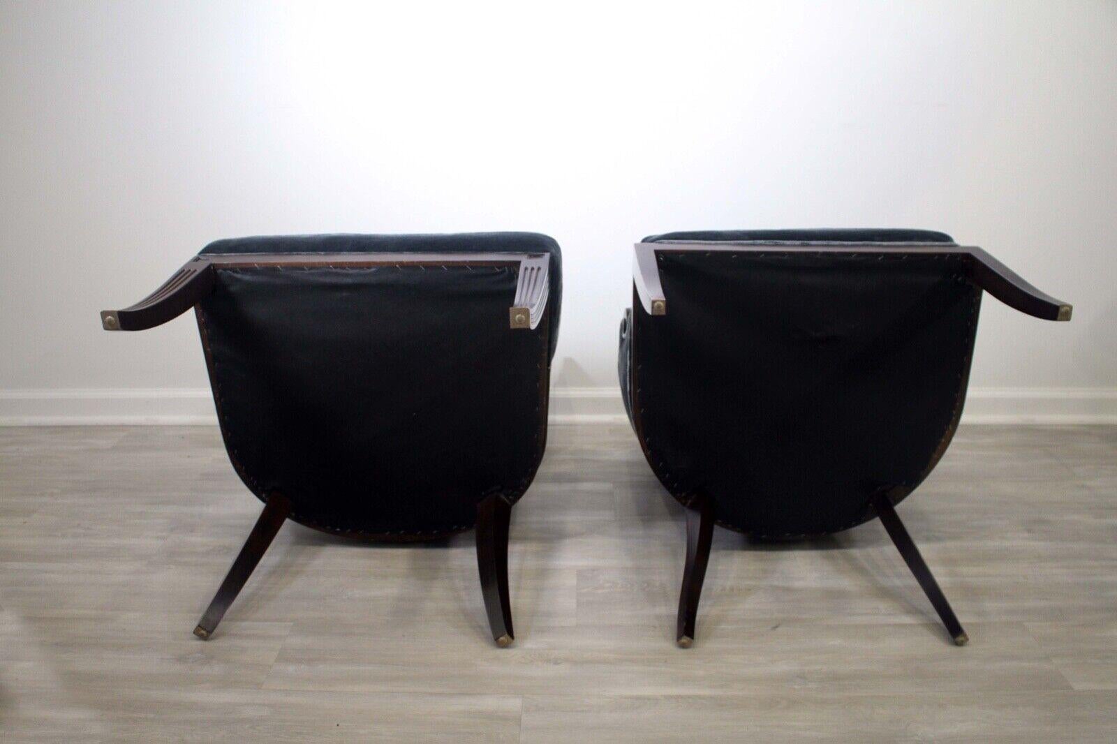 Set of 6 Baker Marat & Malmaison Velvet & Mahogany Wood Dining Chairs 6