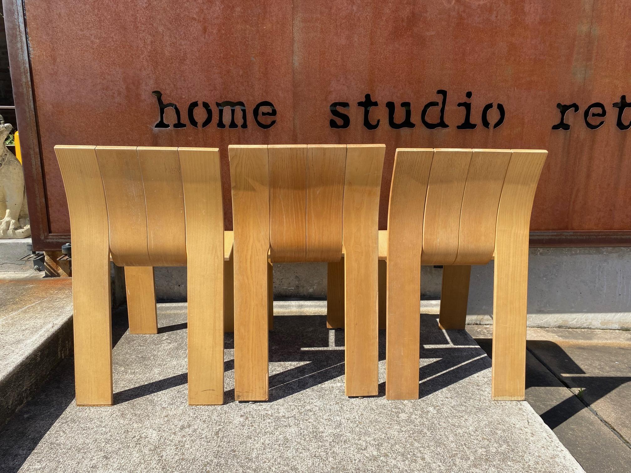 Set of 6 Bakker “Strip” Armless Dining Chairs, NL, 1970’s 6
