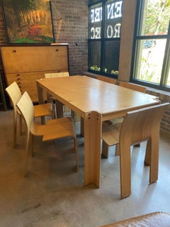 Set of 6 Bakker “Strip” Armless Dining Chairs, NL, 1970’s