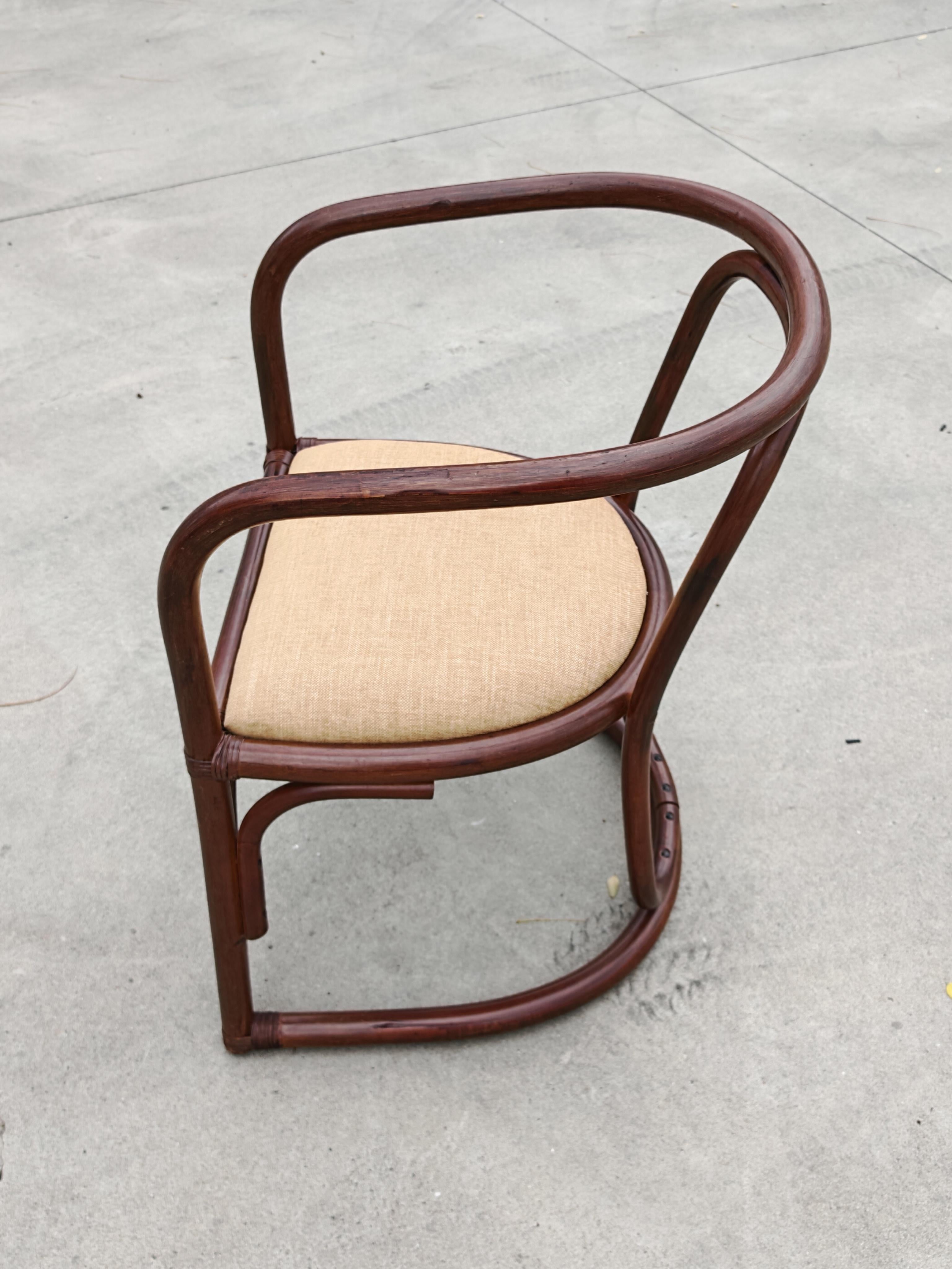 Juego de 6 sillones de bambú para un comedor, Italia Años 70 en venta 6