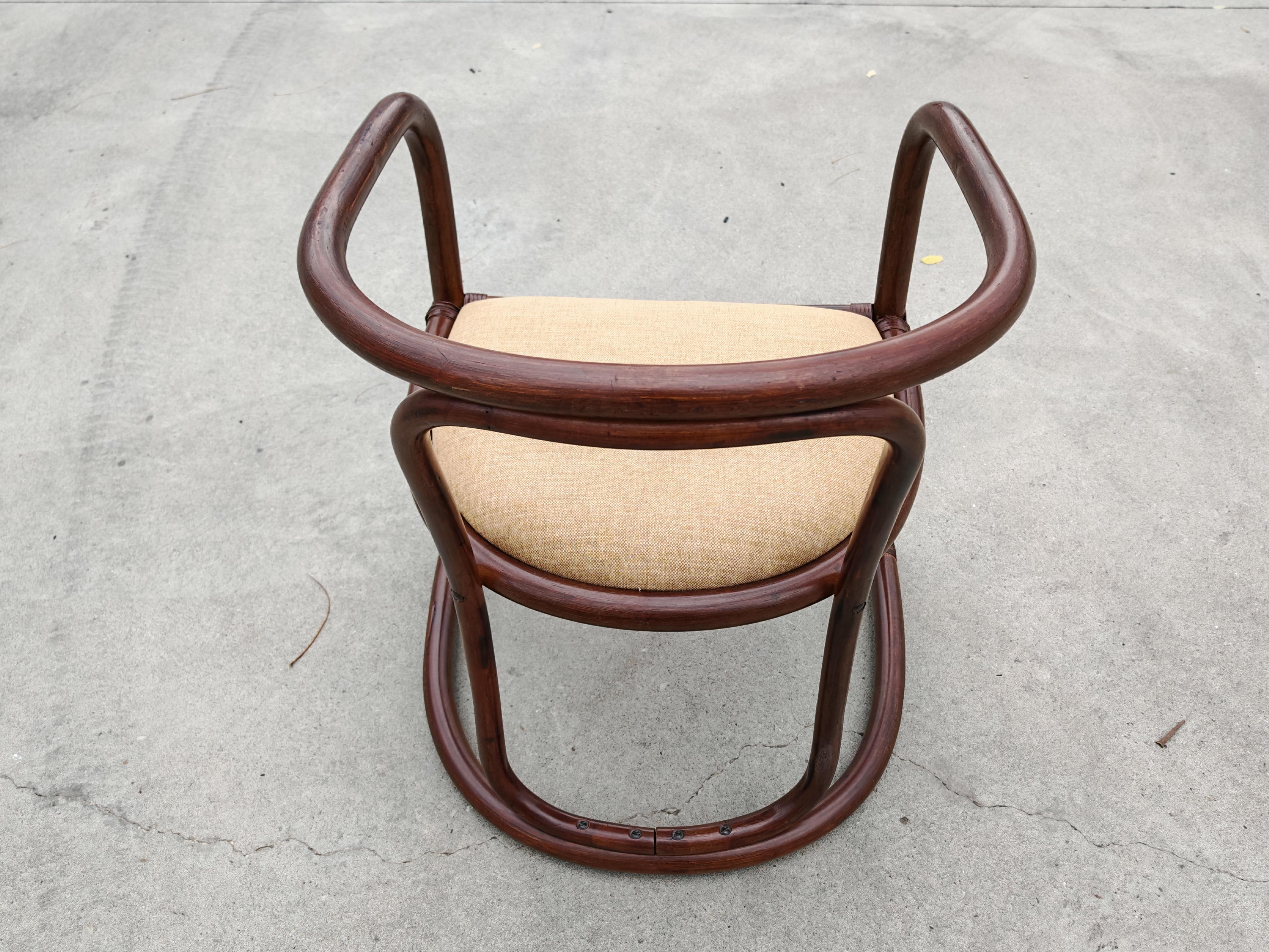 Juego de 6 sillones de bambú para un comedor, Italia Años 70 en Bueno estado para la venta en Beograd, RS