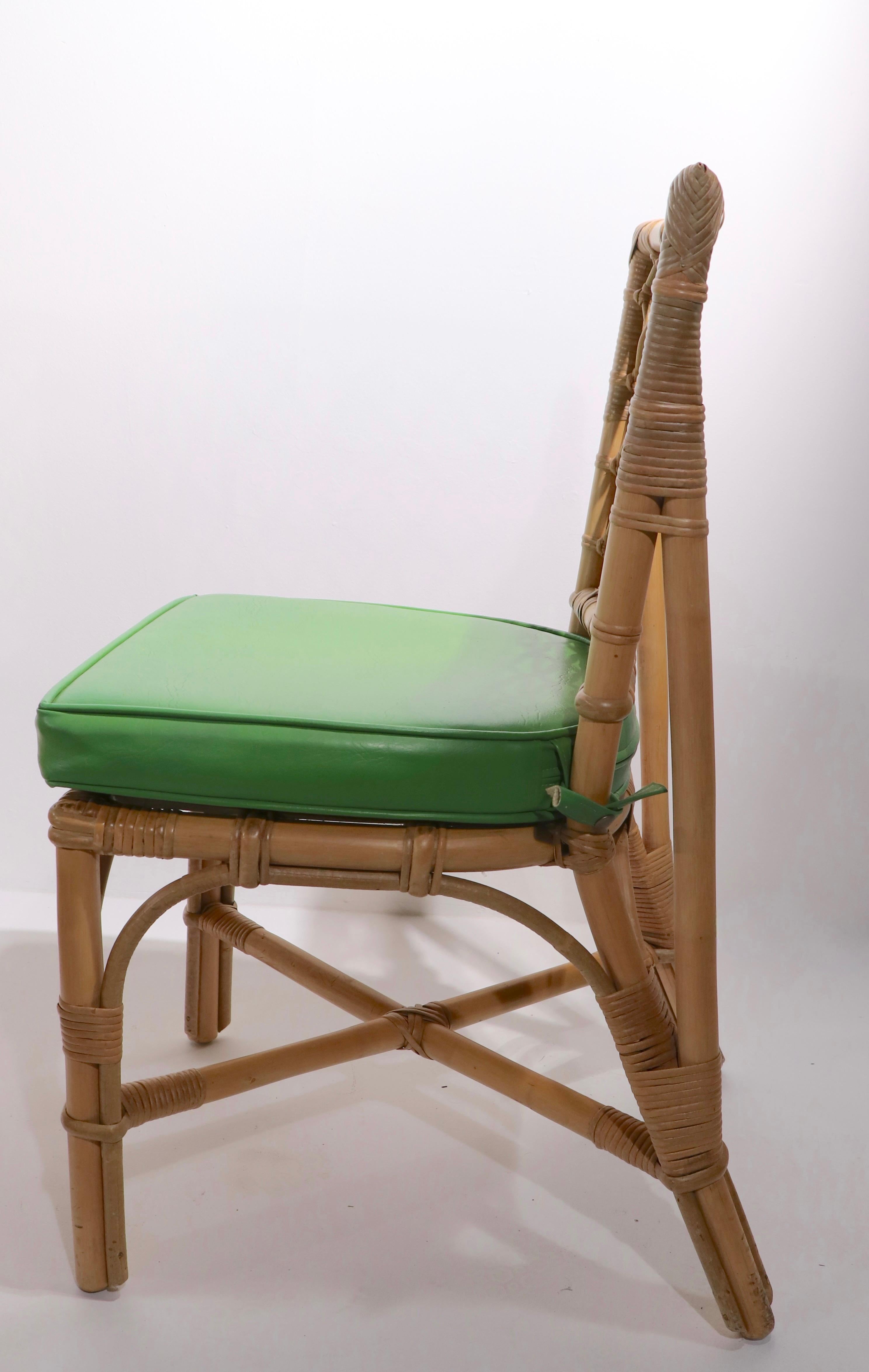 Set of 6 Bamboo Dining Chairs Att. to McGuire In Good Condition In New York, NY