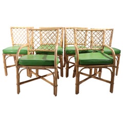 Set of 6 Bamboo Dining Chairs Att. to McGuire