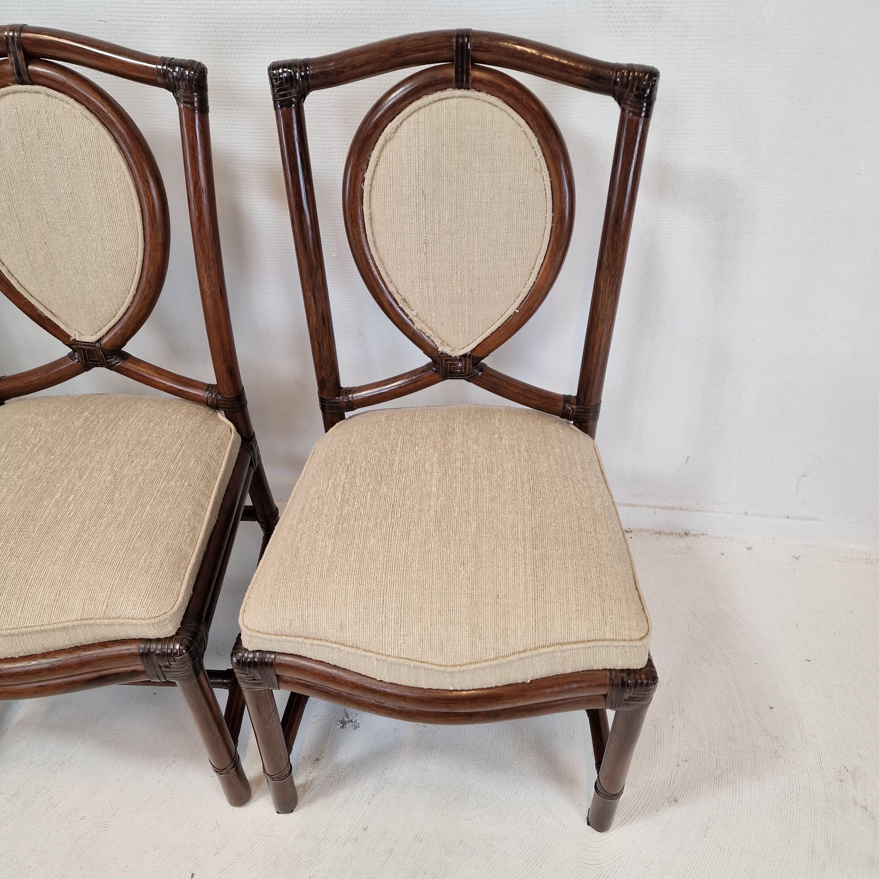 Set of 6 Bamboo Dining Chairs from Gasparucci Italo, 1970s For Sale 5