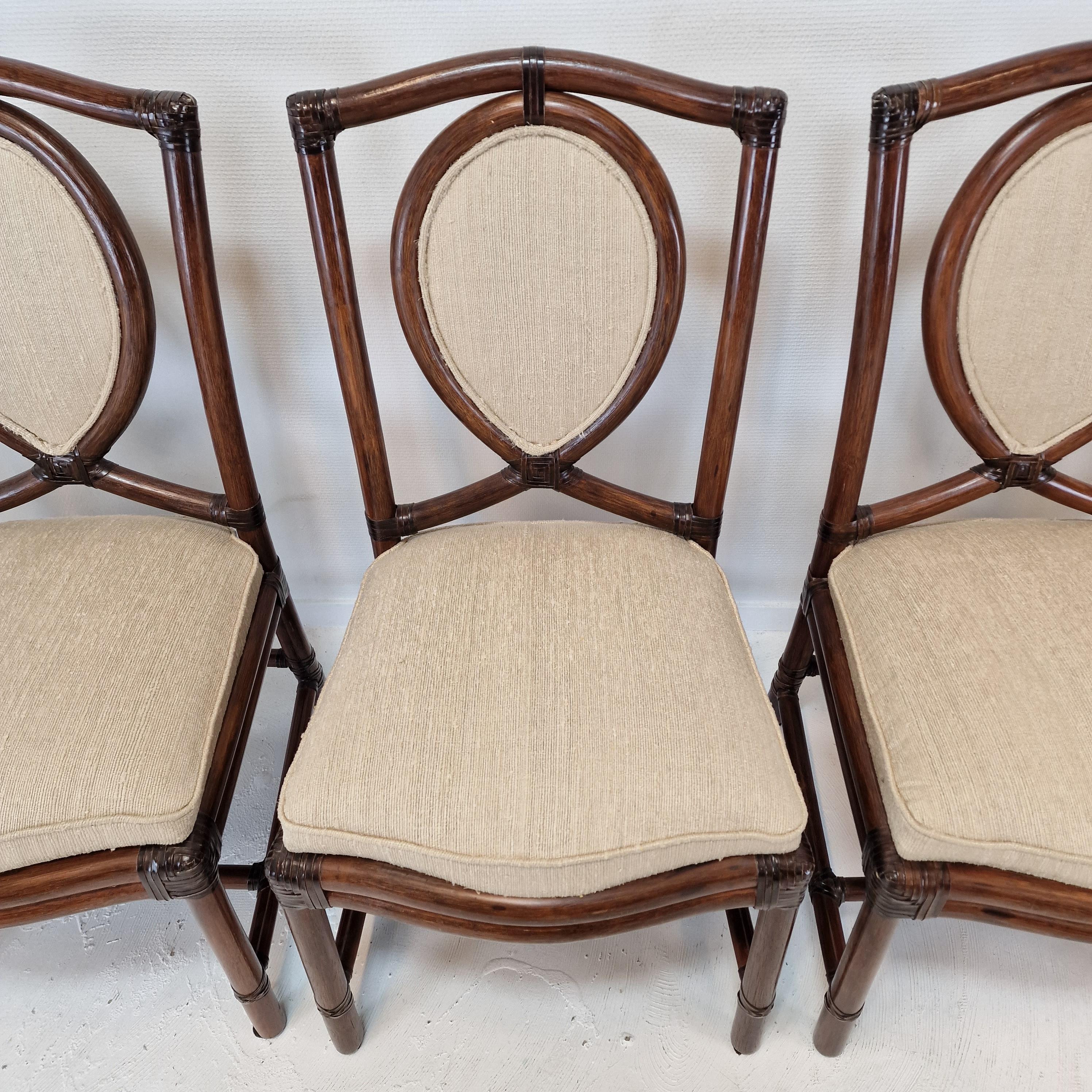 Ensemble de 6 chaises de salle à manger en bambou de Gasparucci Italo, 1970  en vente 6
