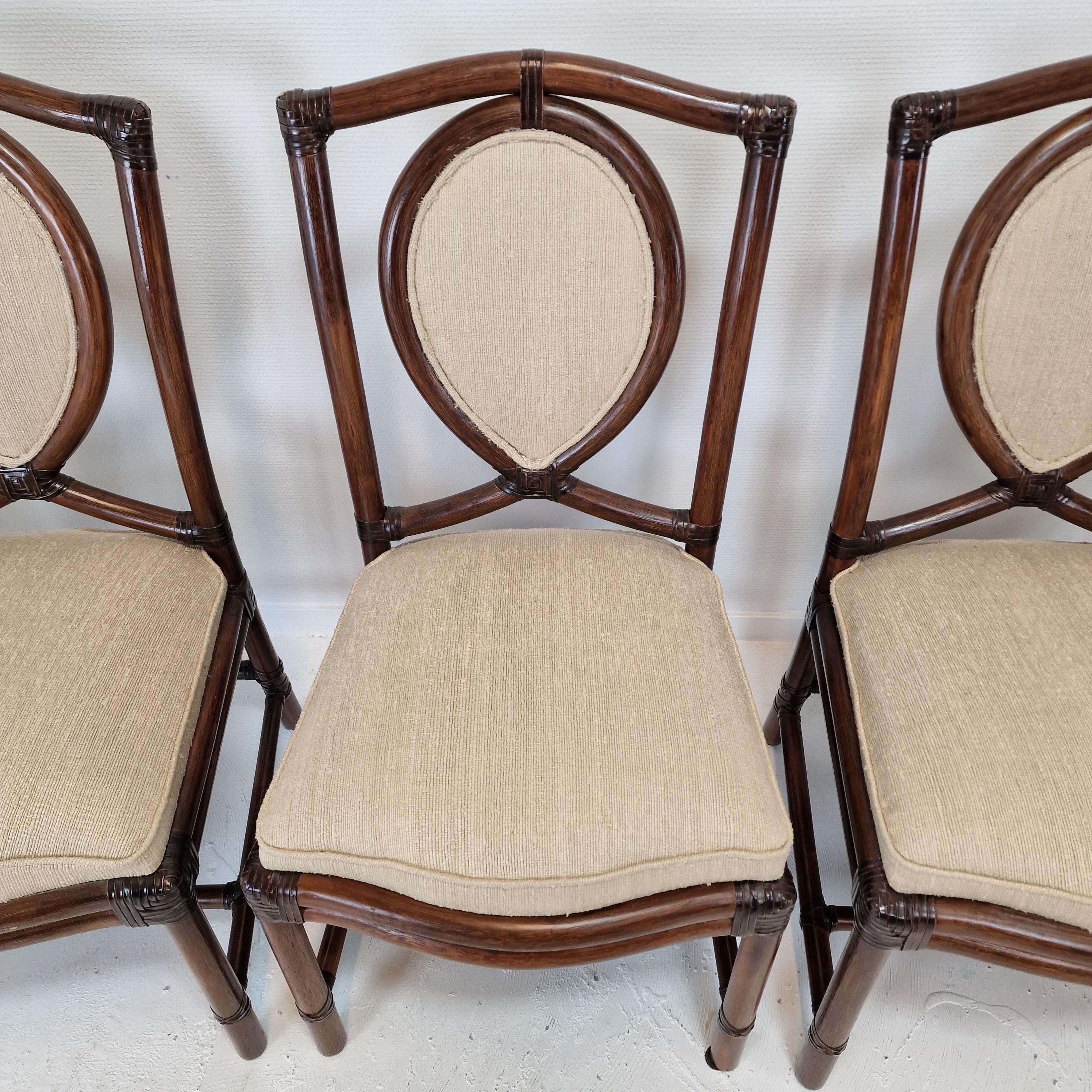 Ensemble de 6 chaises de salle à manger en bambou de Gasparucci Italo, 1970  en vente 7
