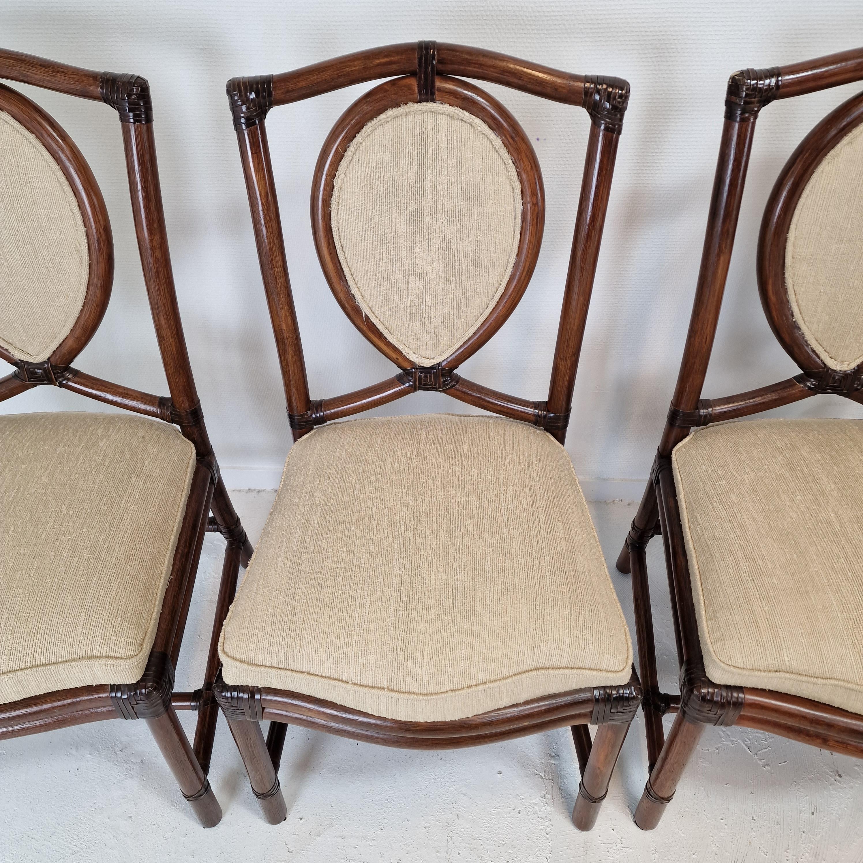 Ensemble de 6 chaises de salle à manger en bambou de Gasparucci Italo, 1970  en vente 8