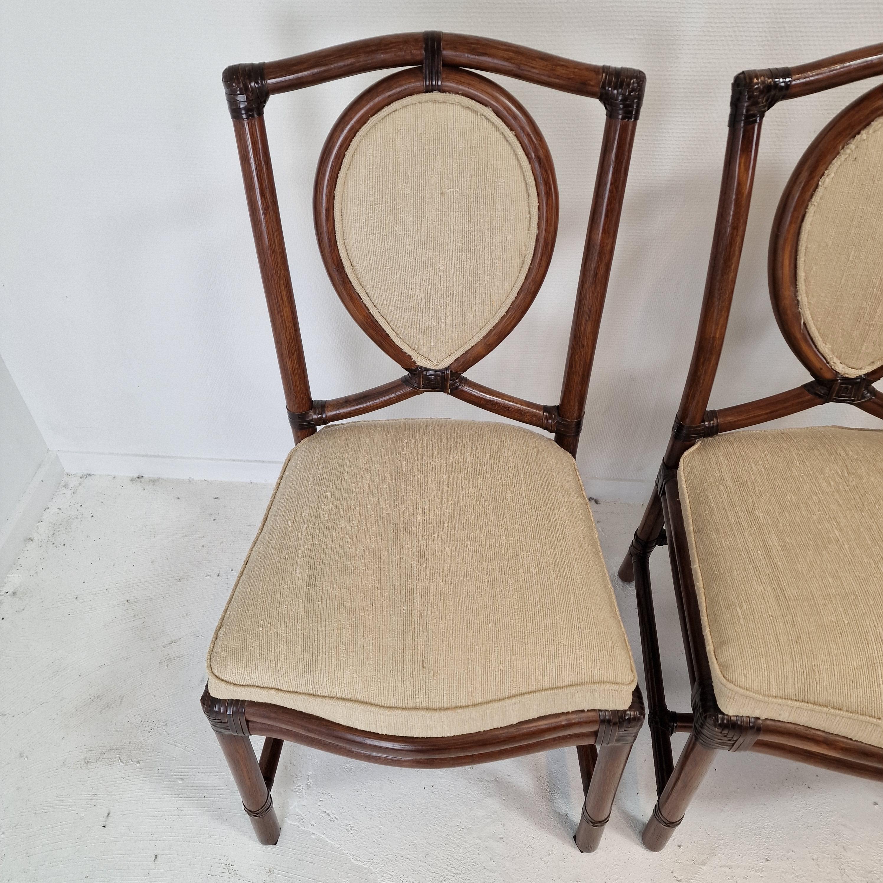 Ensemble de 6 chaises de salle à manger en bambou de Gasparucci Italo, 1970  en vente 9
