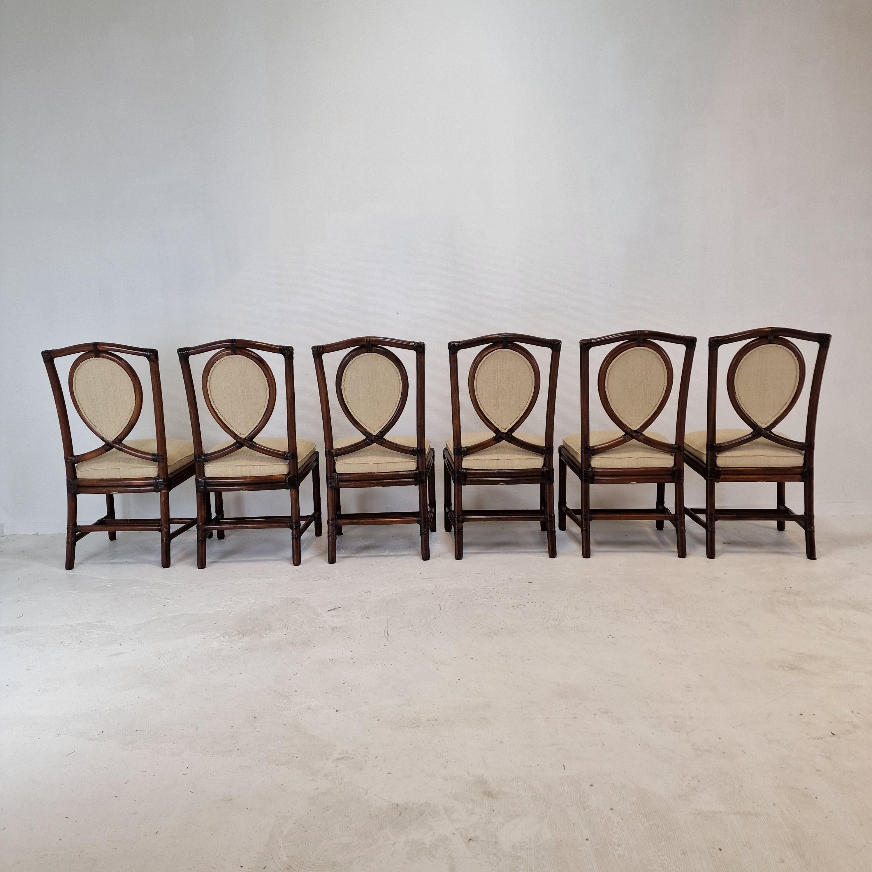 Ensemble de 6 chaises de salle à manger en bambou de Gasparucci Italo, 1970  en vente 10