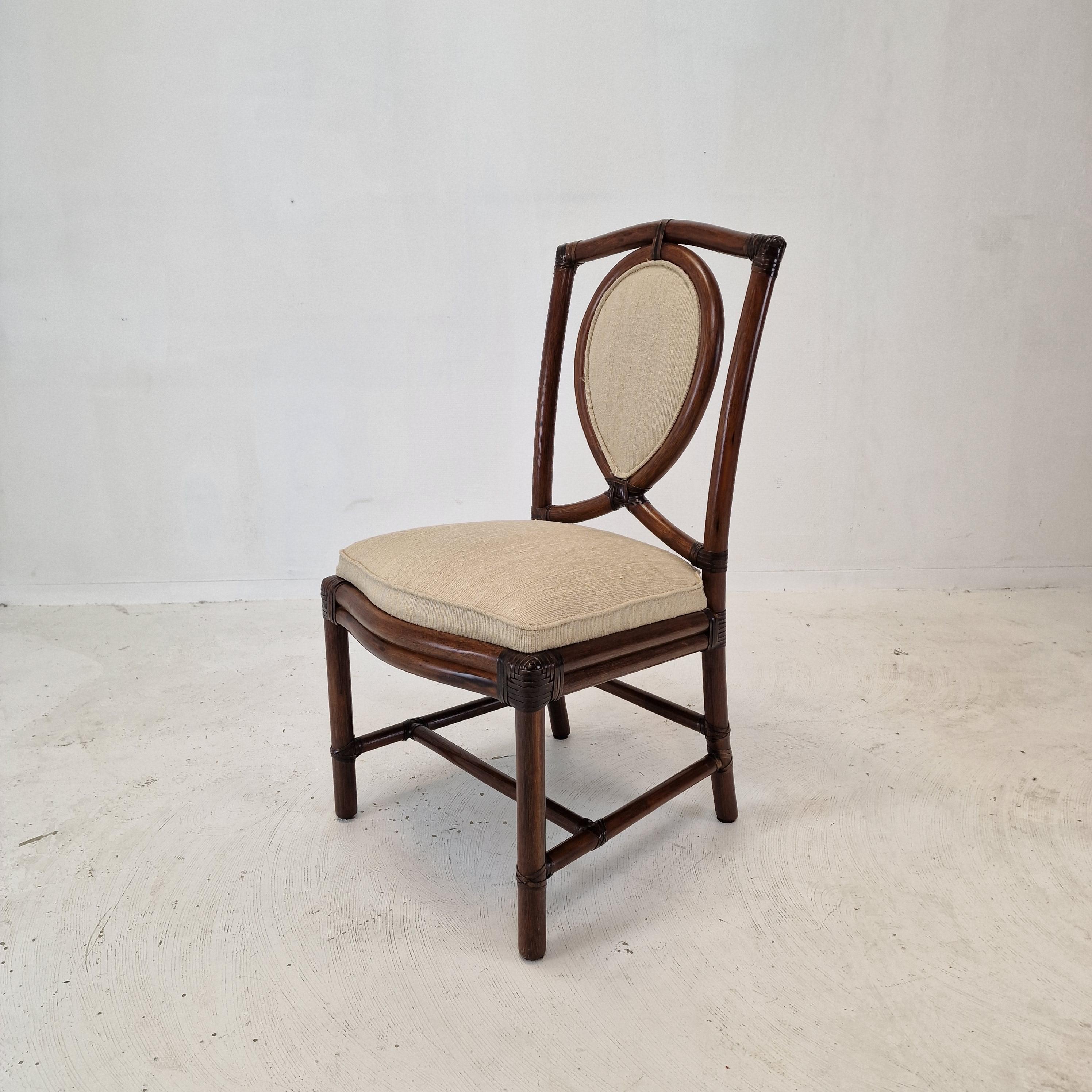 Italian Set of 6 Bamboo Dining Chairs from Gasparucci Italo, 1970s For Sale