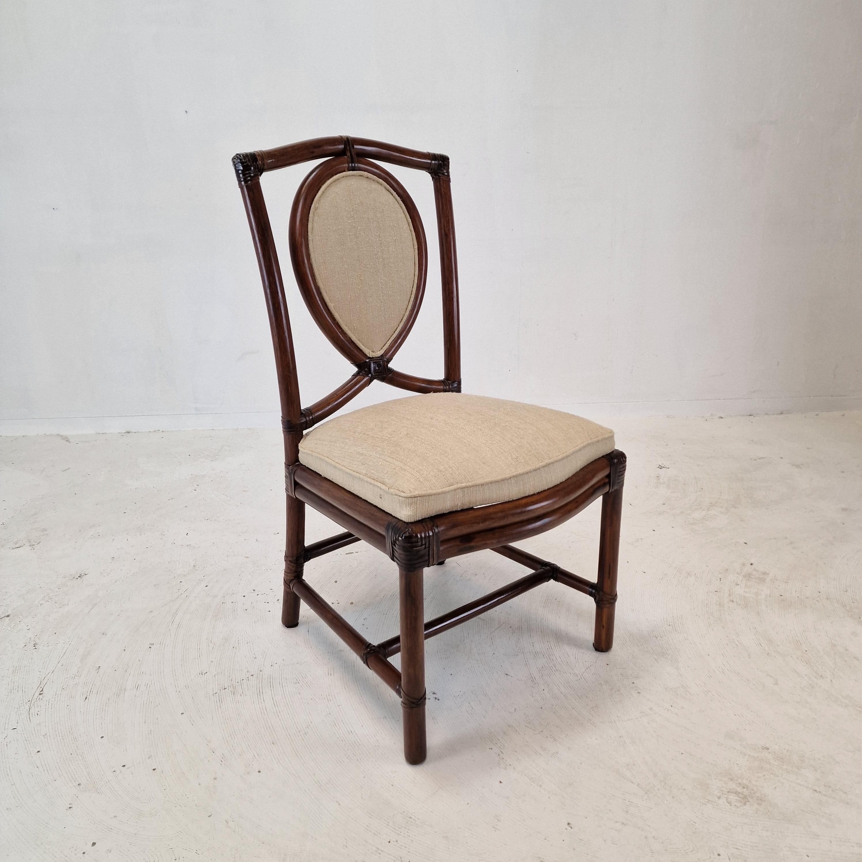 Set of 6 Bamboo Dining Chairs from Gasparucci Italo, 1970s In Good Condition For Sale In Oud Beijerland, NL