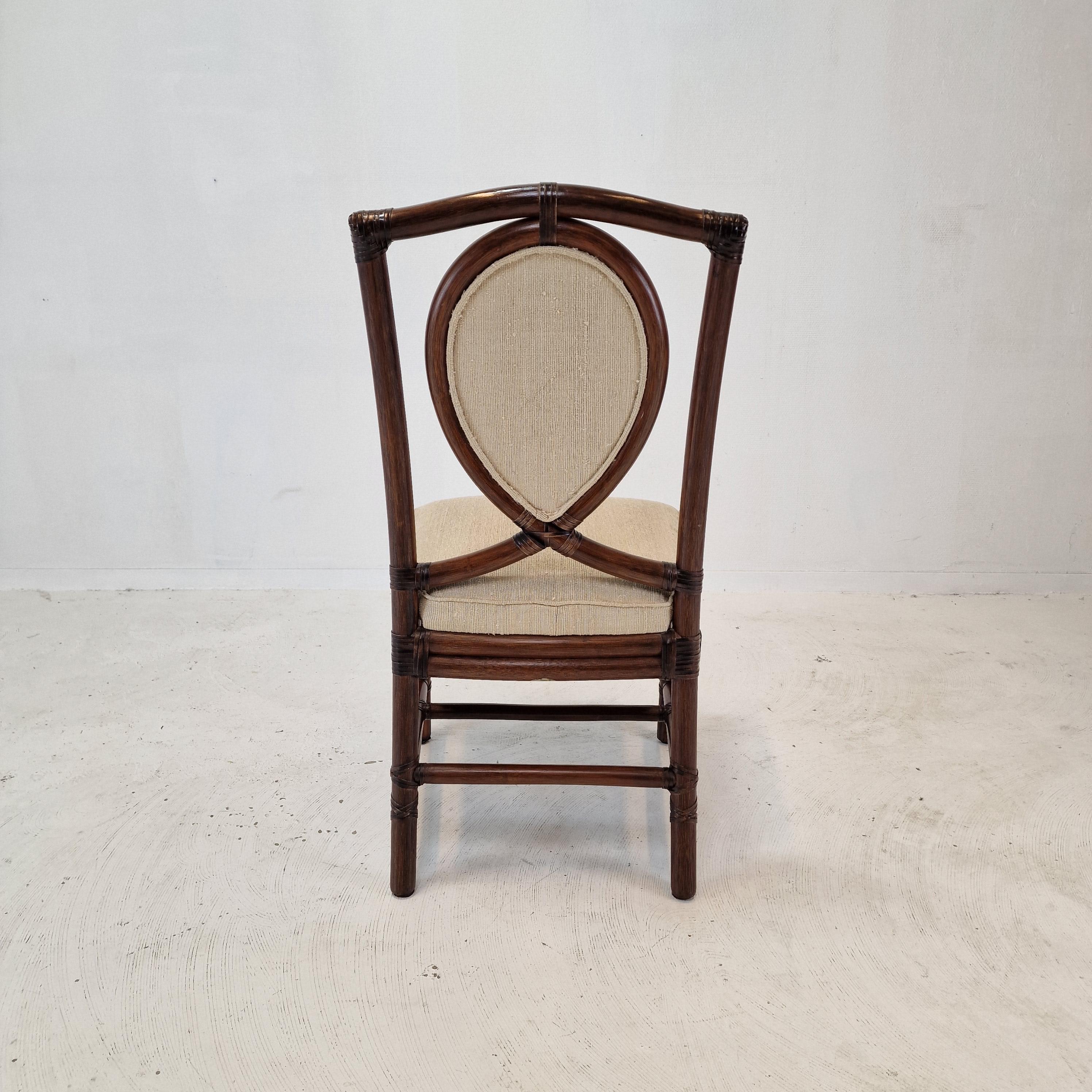 Ensemble de 6 chaises de salle à manger en bambou de Gasparucci Italo, 1970  en vente 2