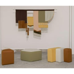 Set of 6 Banana Pendant + Geometric Blossom Puffs by Sofia Alvarado