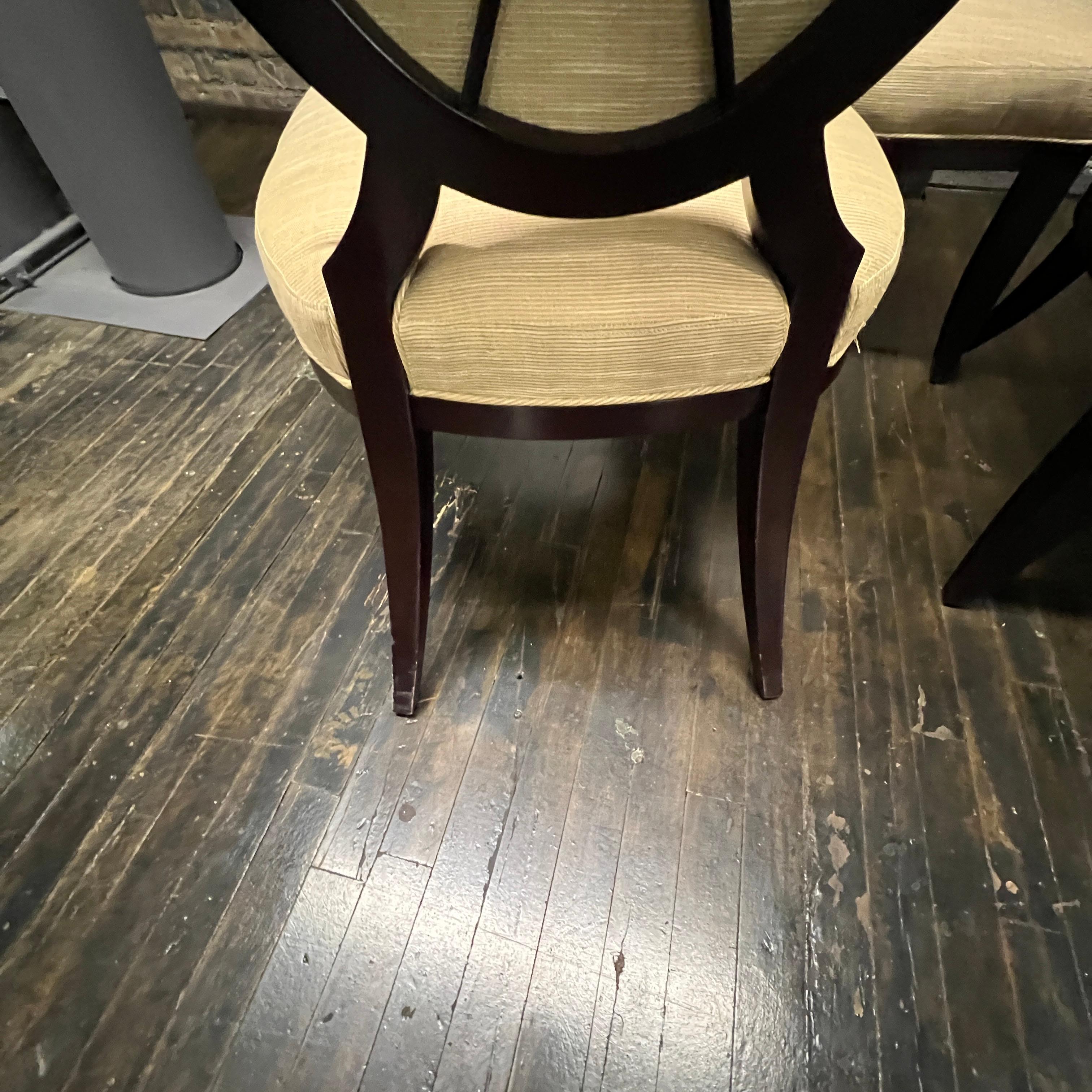 Set of 6 Barbara Barry for Baker X Back Oval Dining Chairs In Good Condition For Sale In Chicago, IL