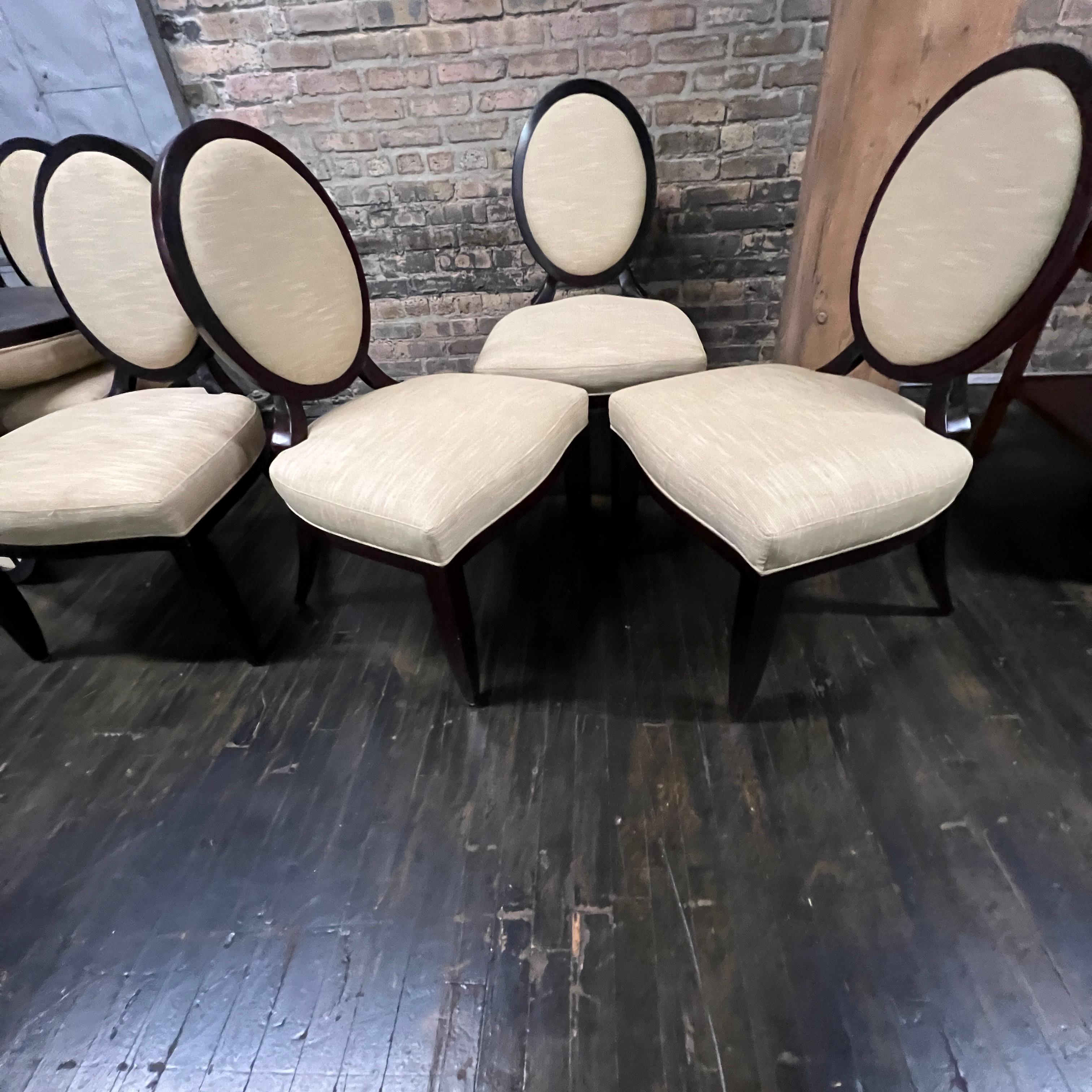 Set of 6 Barbara Barry for Baker X Back Oval Dining Chairs For Sale 2