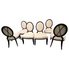 Set of 6 Barbara Barry for Baker X Back Oval Dining Chairs