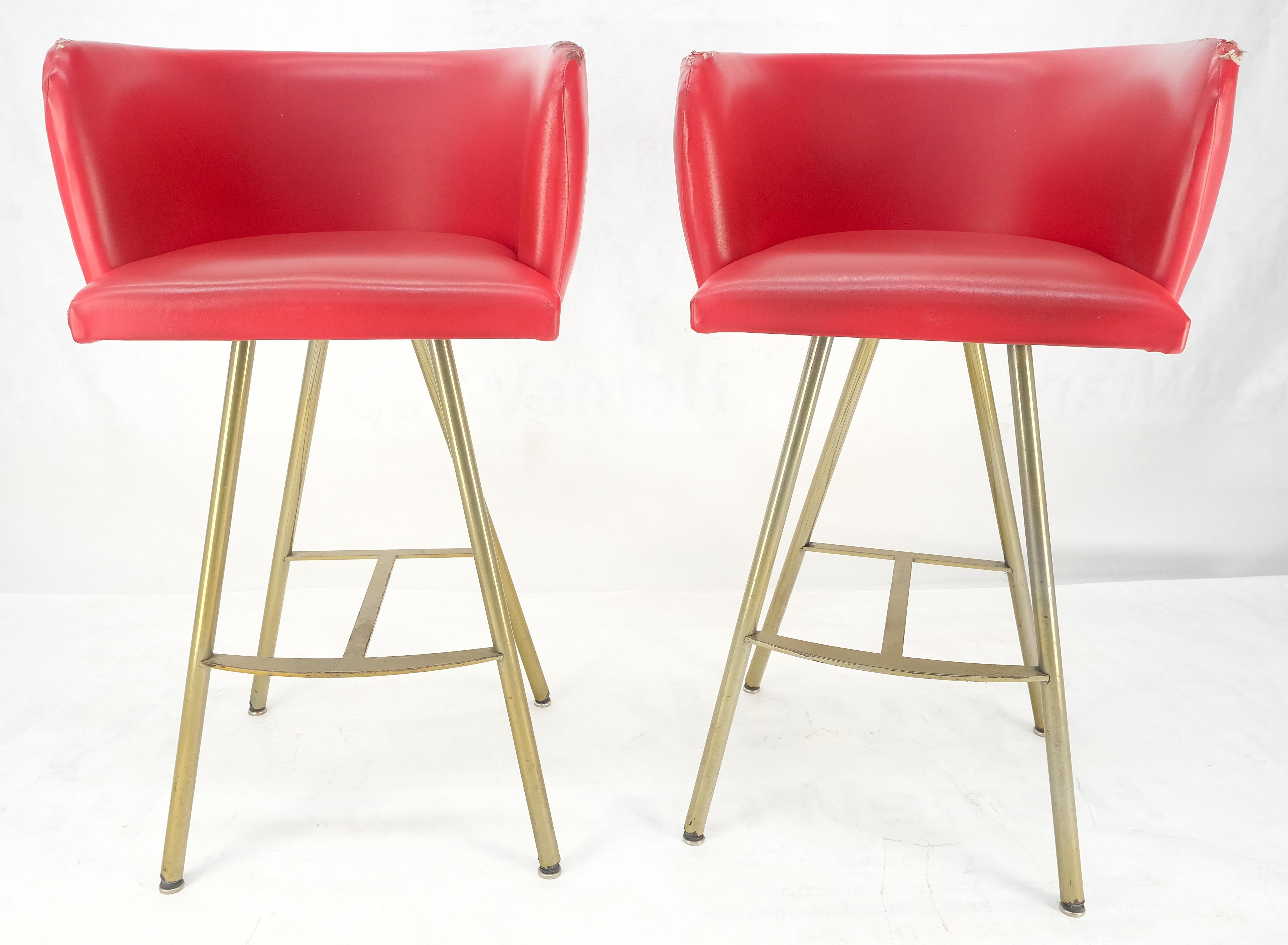 Set di 6 sgabelli da bar con schienale a botte del Mid Century Modern Bar Stools così com'è Tappezzeria in vendita 3