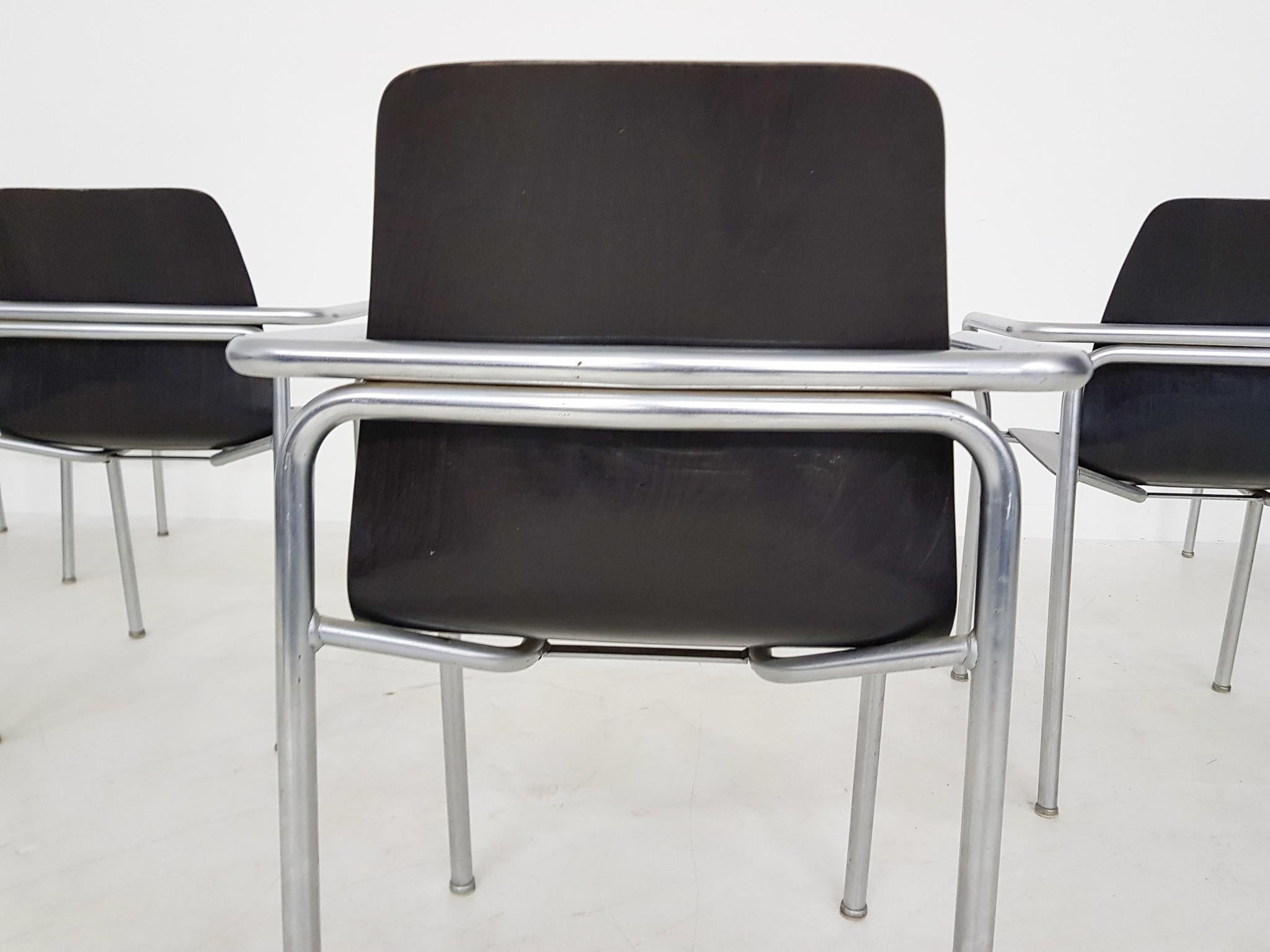 Contreplaqué Ensemble de 6 chaises Bauhaus par Pagholz, Allemagne, années 1950 en vente