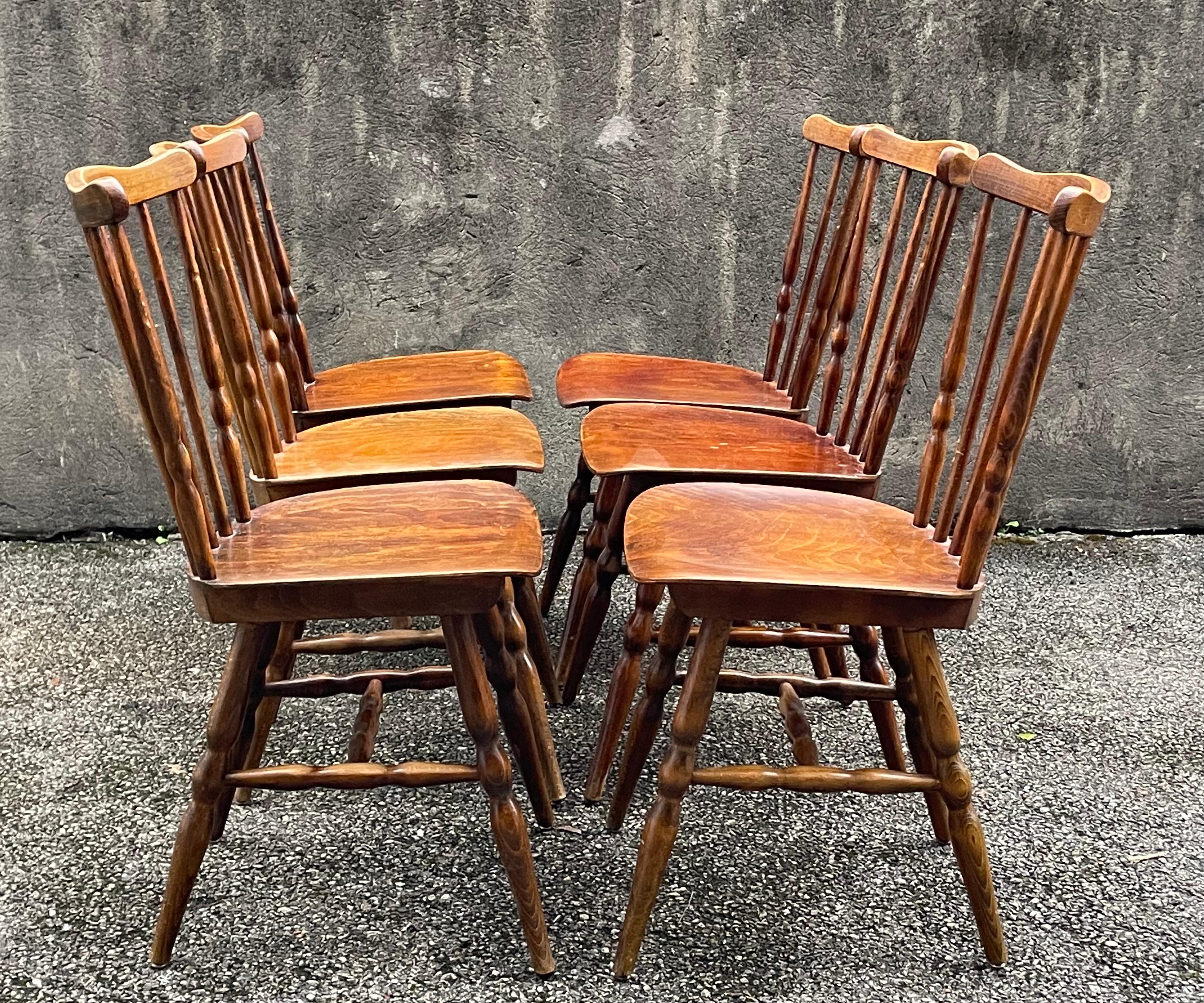 Set of 6 Baumann bistro chairs, France For Sale 6