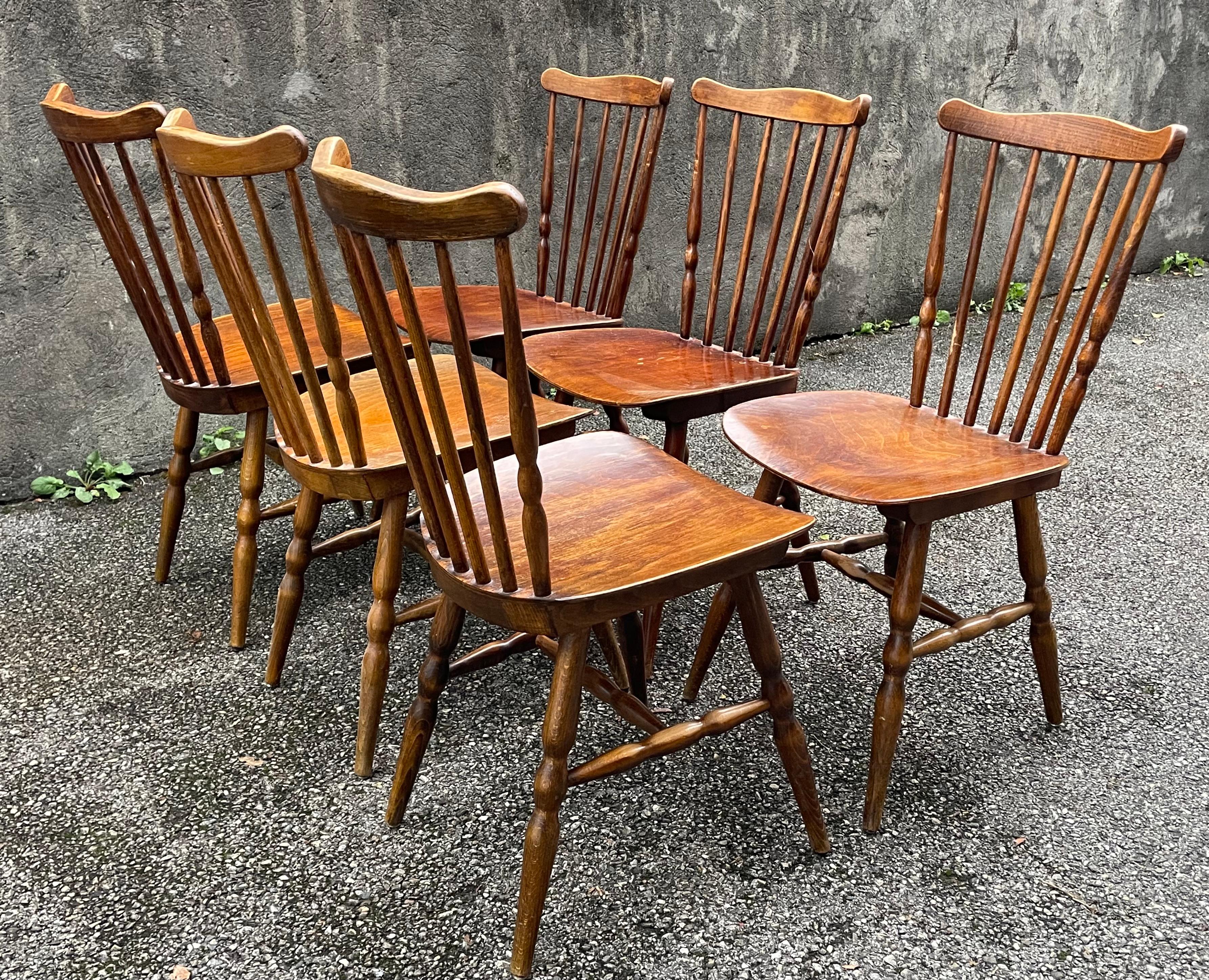 Set of 6 Baumann bistro chairs, France For Sale 7