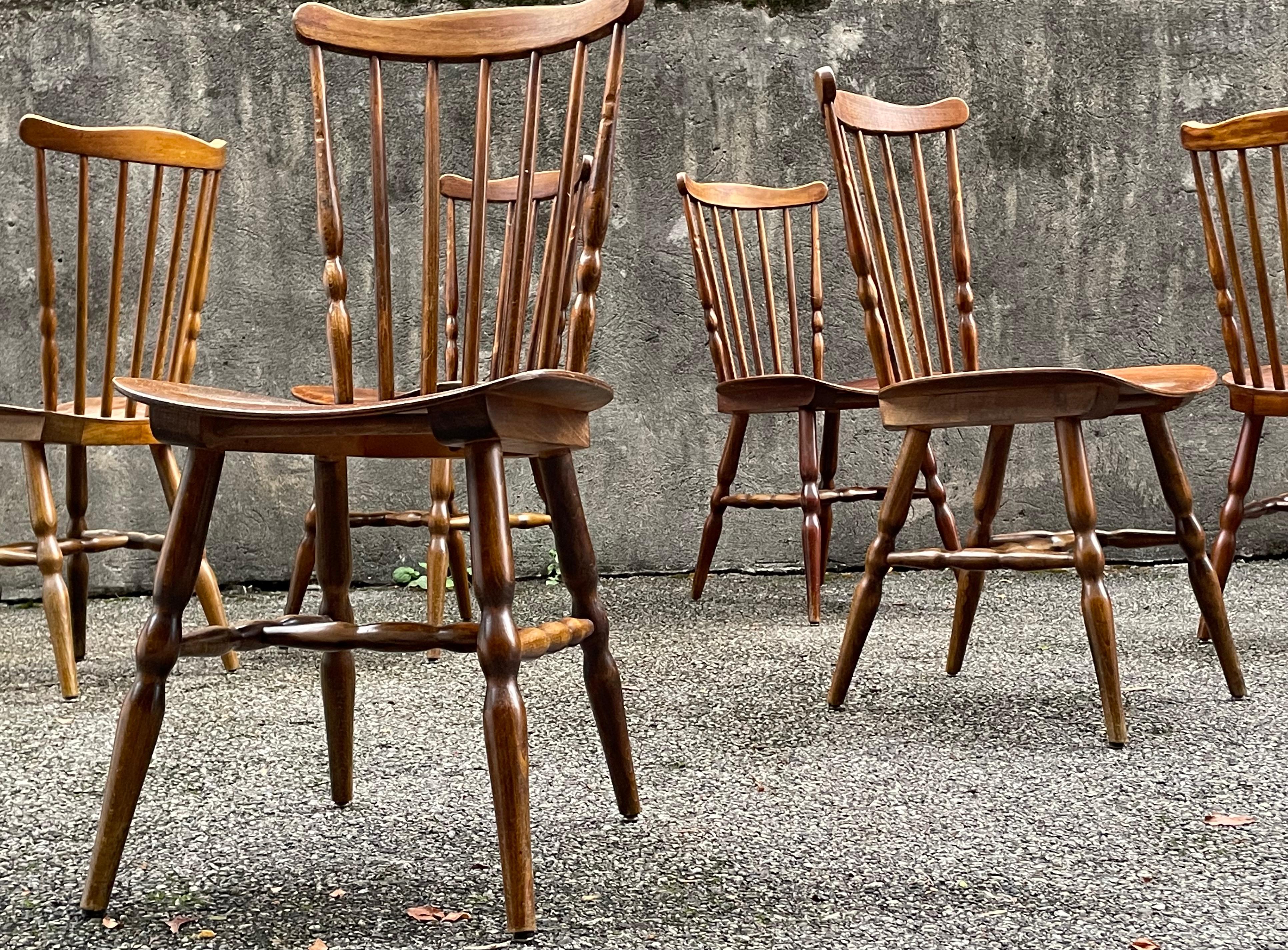 Set of 6 Baumann bistro chairs, France 2