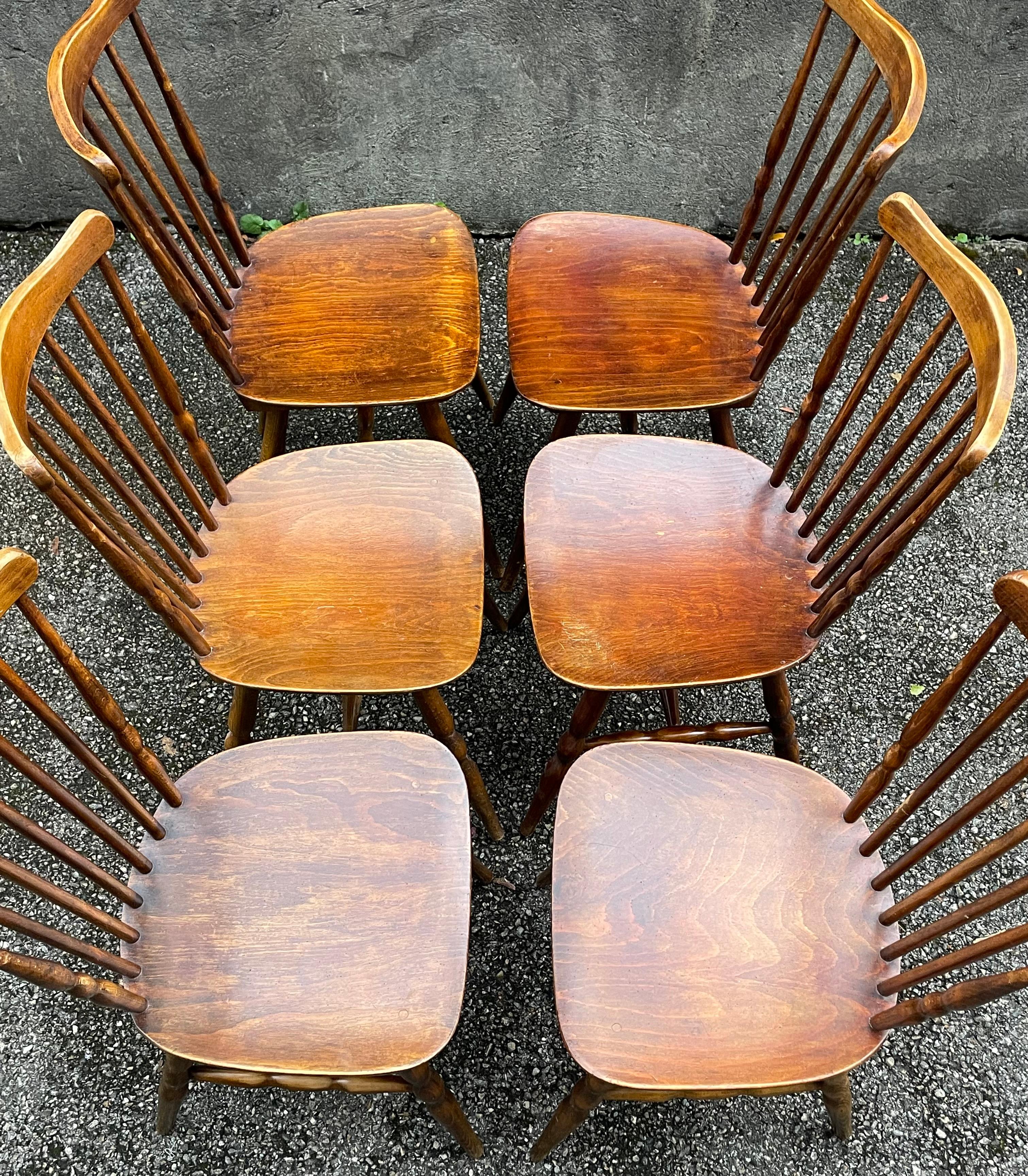 Set of 6 Baumann bistro chairs, France For Sale 3