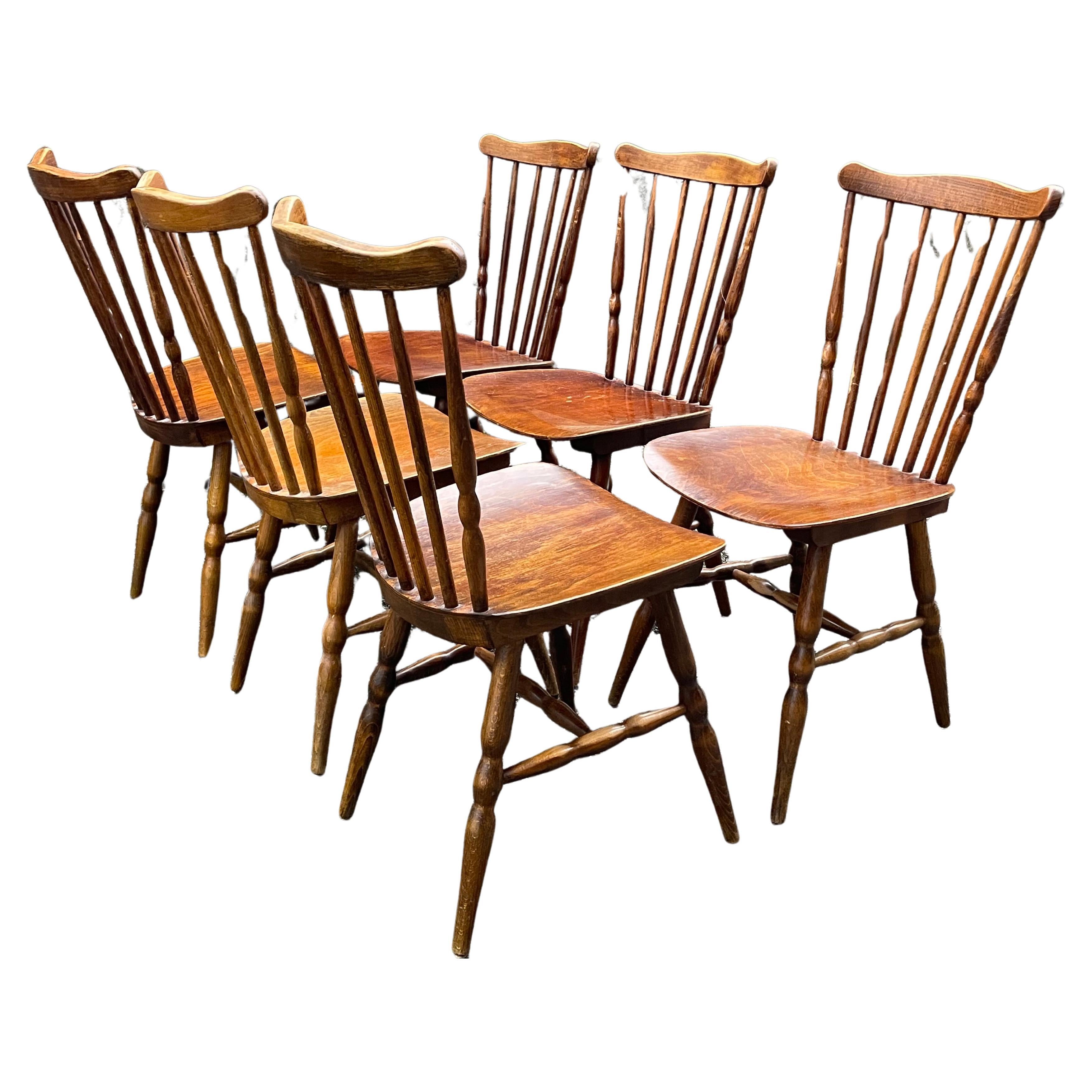 Ensemble de 6 chaises de bistro Baumann, France en vente