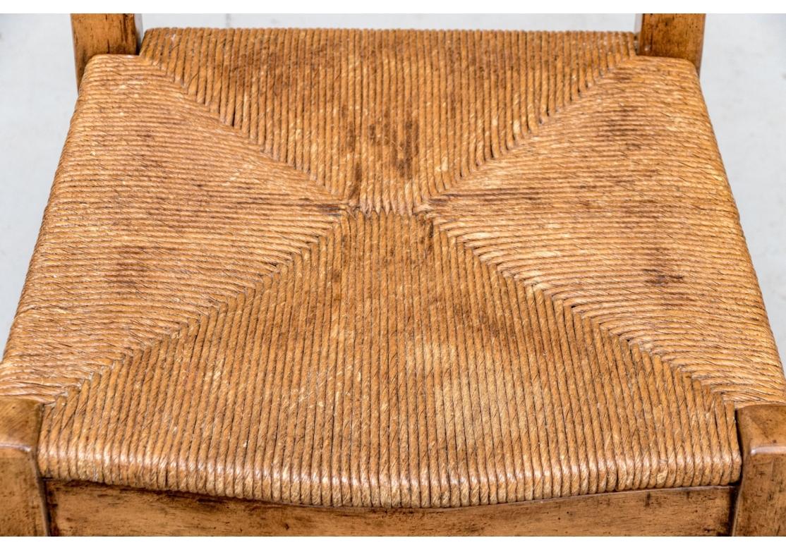 Satz von 6 Bausman Land Französisch Ladder-back Stühle mit Rush Sitze im Angebot 5