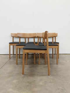Set of 6 Beech Dining Chairs by Andreu World