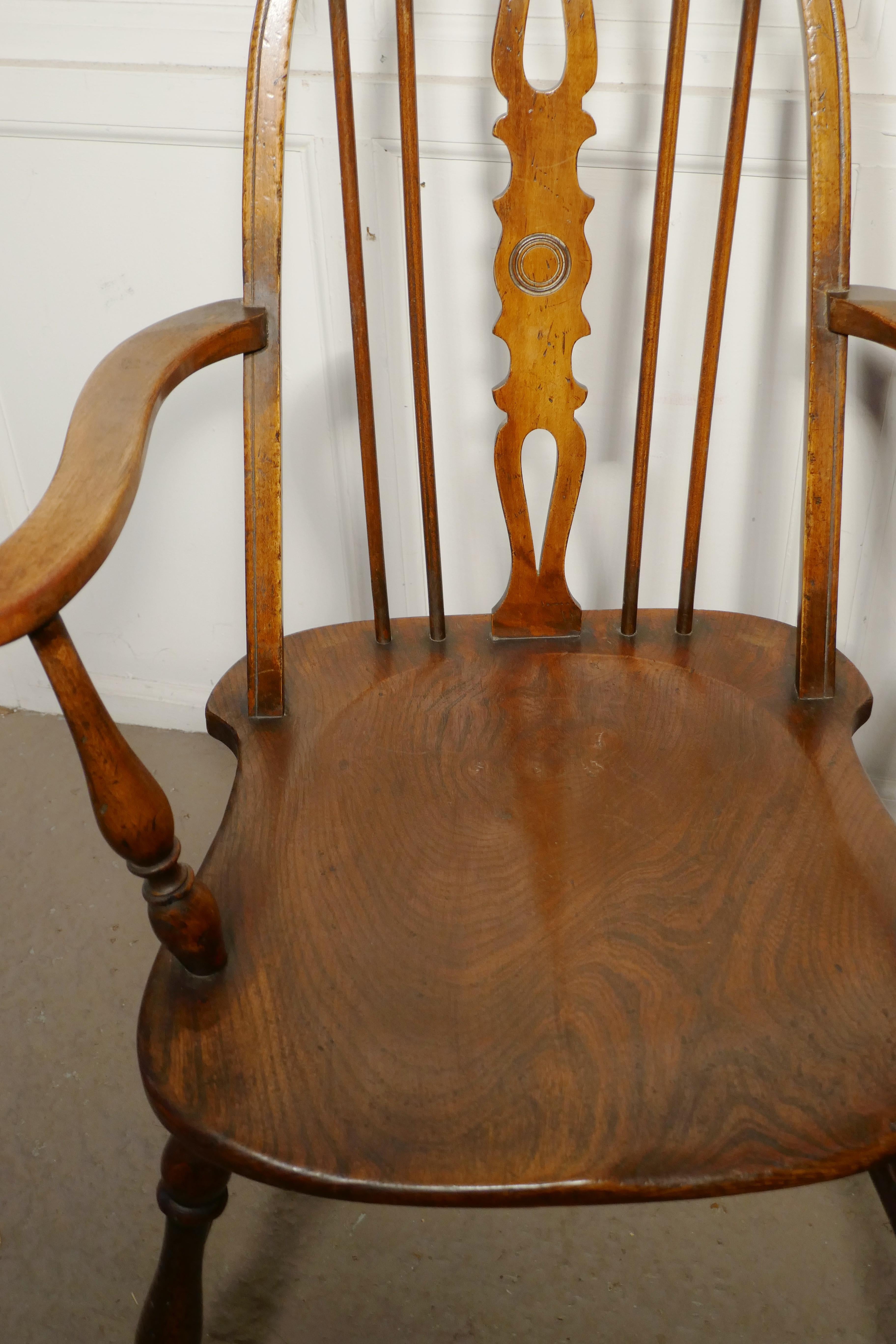 Set of 6 Beech and Elm Arts & Crafts High Back English Windsor Chairs 1